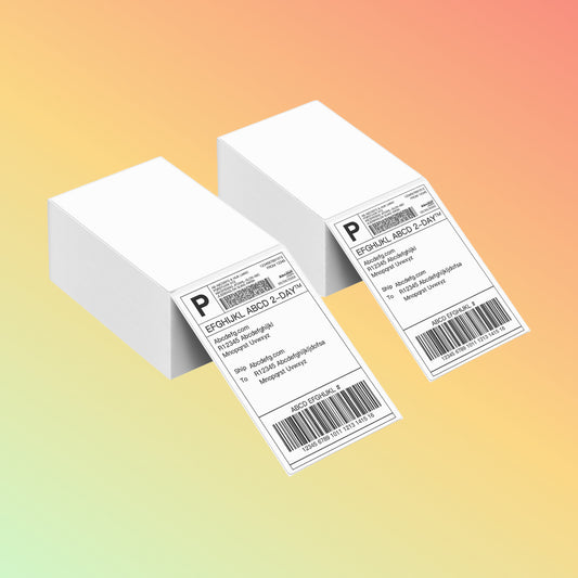 “Strong adhesive direct thermal shipping labels on package”