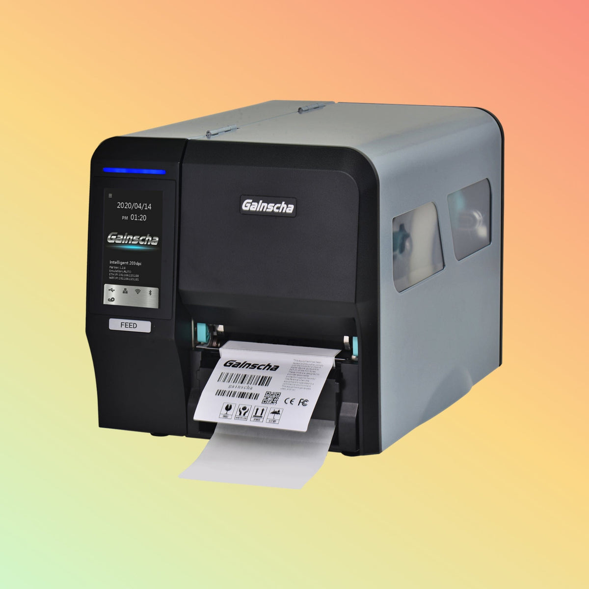 طابعة باركود صناعية Gainscha GI-2408T - سرعة طباعة 10 بوصات