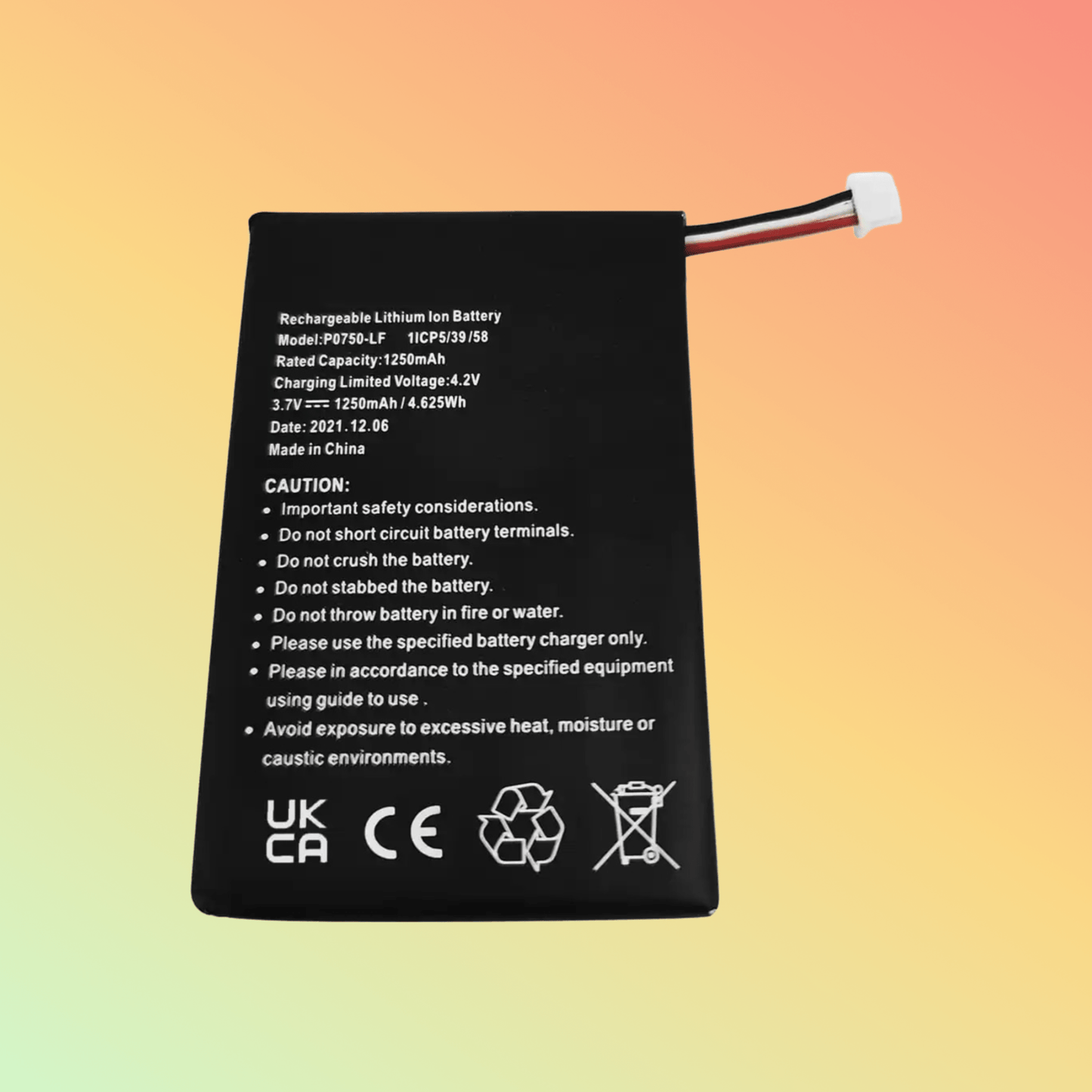 Batterea Battery replacement for Ingenico Link2500 Link 250 3.7V 1250mAh replace for P0750 - LF - NEOTECH