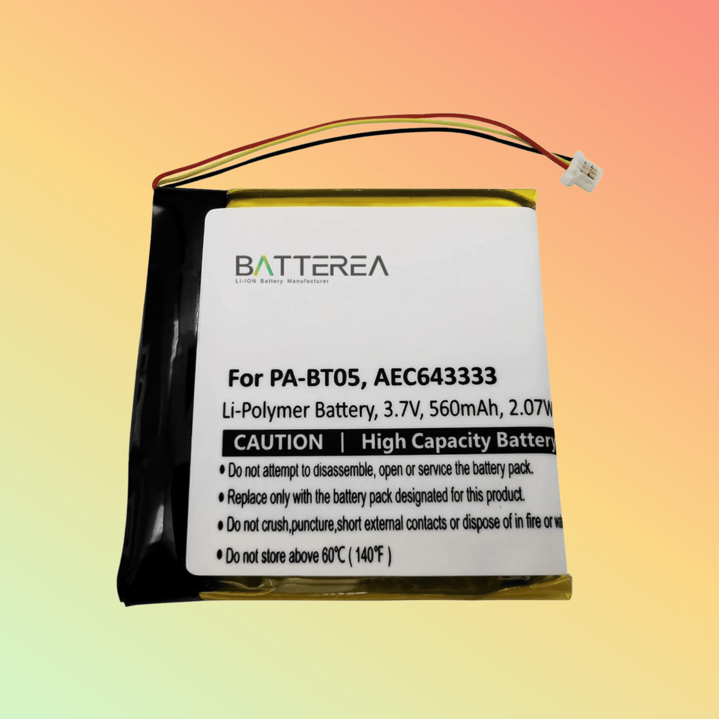 Batterea Wholesale wireless headset battery replacement for Beats Studio 2.0 replaces PA - BT05, AEC643333 Li - Polymer 3.7V 560mAh - NEOTECH