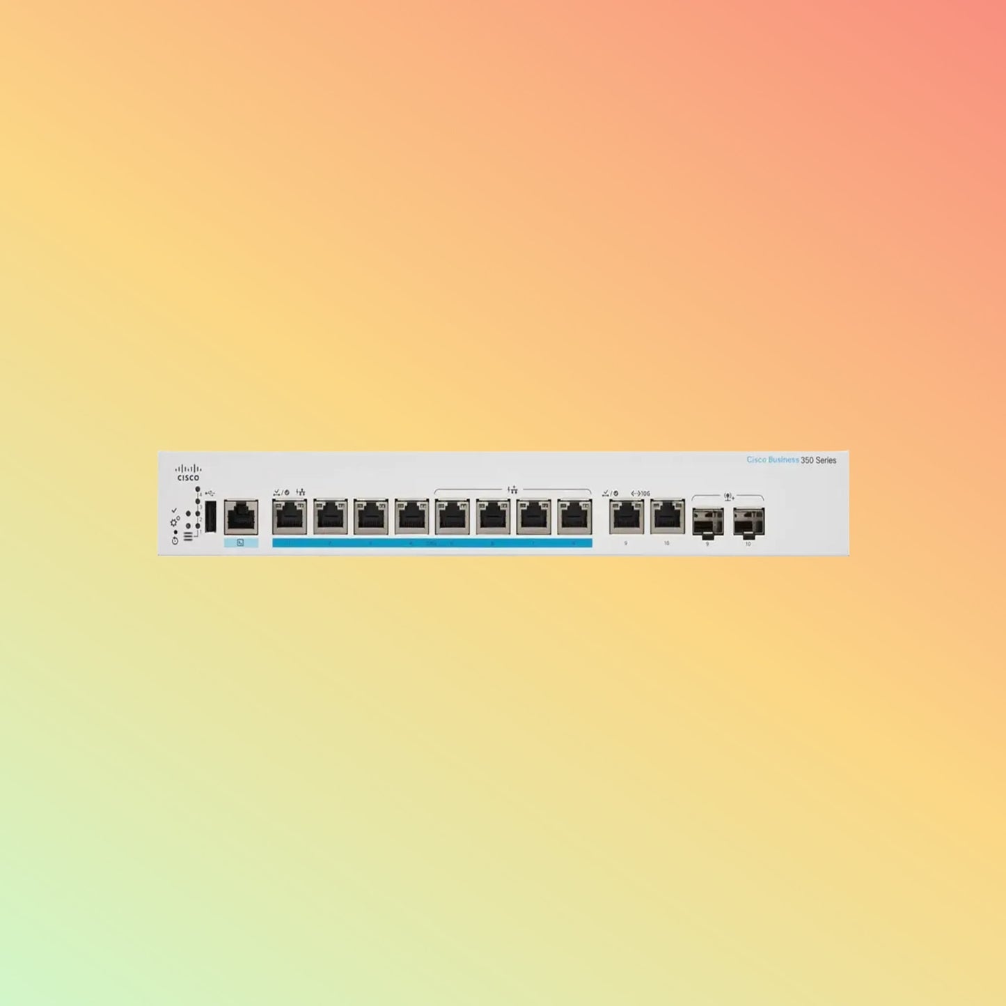 CISCO Catalyst CBS350 Switch - 80 Gbps Switching Capacity, Throughput up to 29.76 Mpps, 240W PoE Capability, 8 x RJ45 - NEOTECH