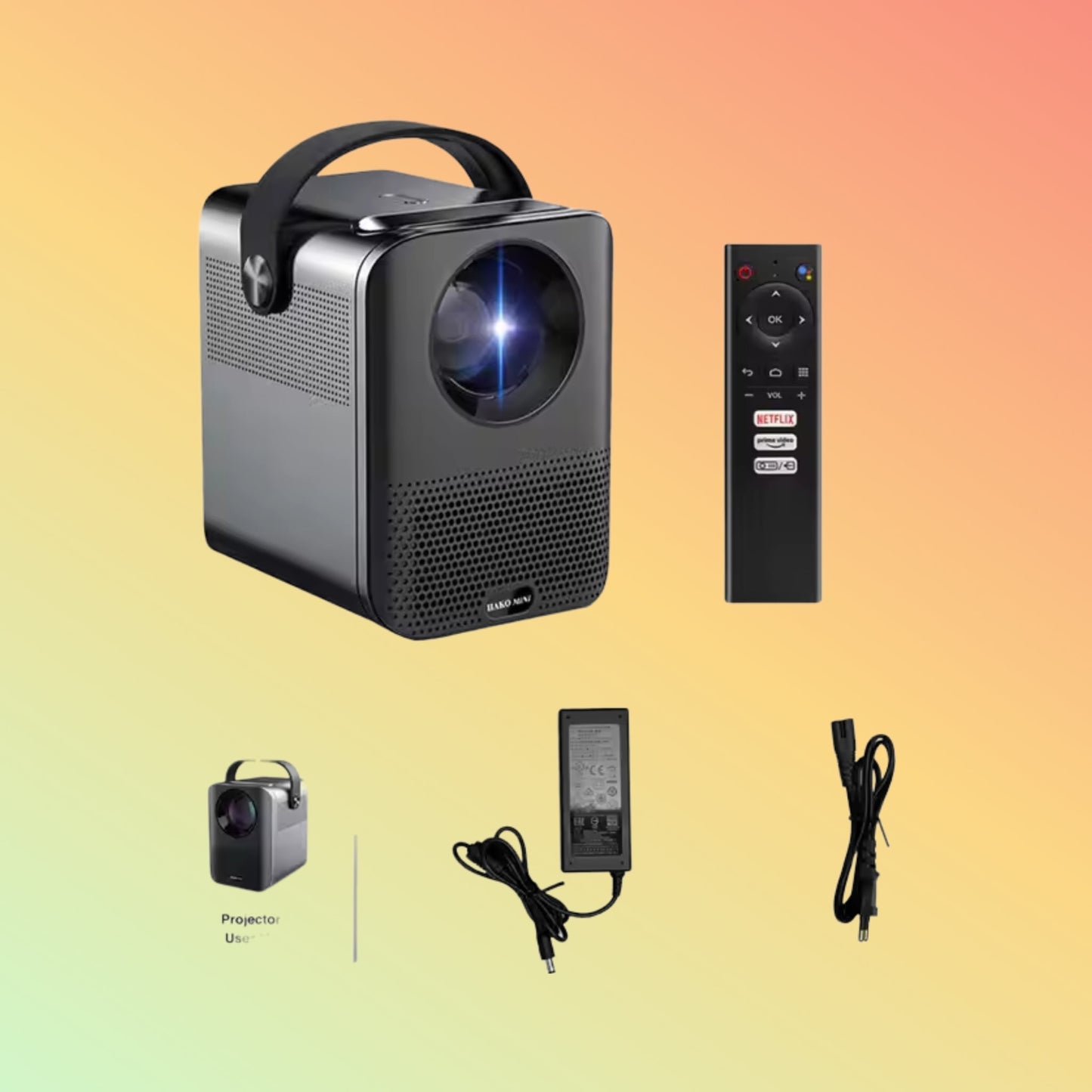 HAKOMINI PL3 1080P Mini Smart Projector 4K Android 10 Portable - NEOTECH