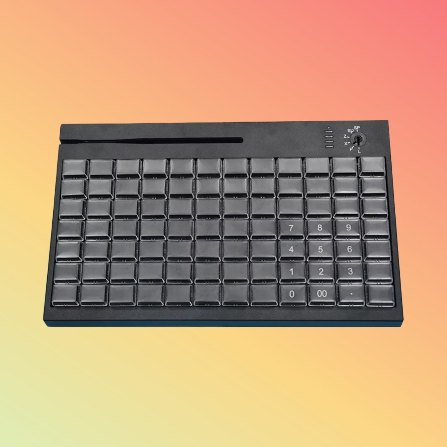 HCCTG USB 84Keys POS Programmable Keyboard With Mag - Stripe Reader KB84 - NEOTECH