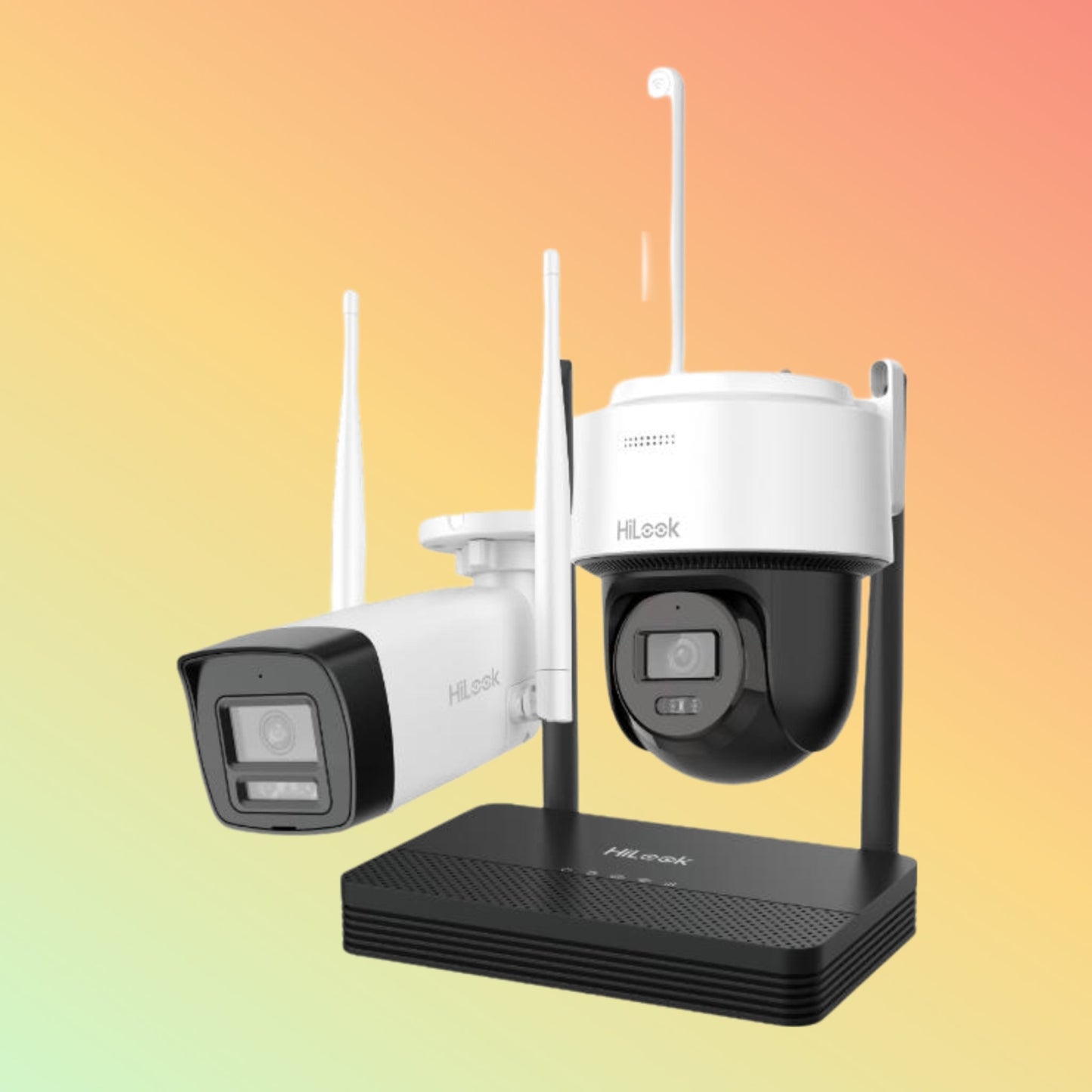 Hikvision IKS - 2044BPH - PH/W HiLook 4MP H.265 One bullet + One PTDome WiFi NVS Kit - NEOTECH