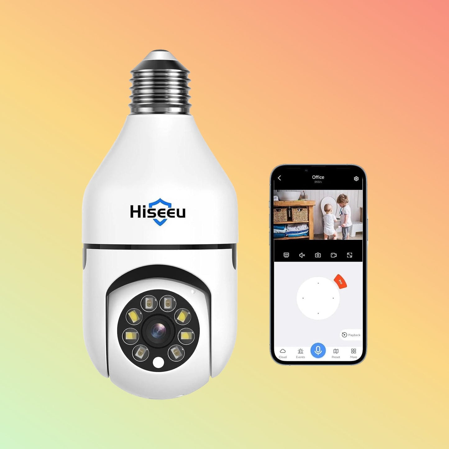 Hiseeu 2K Waterproof Wireless ๐ฏ๐ฒ๐ฌยฐ ๐๐๐๐ฌ Light Bulb Camera with 5G Wi - Fi & No Subscription - NEOTECH