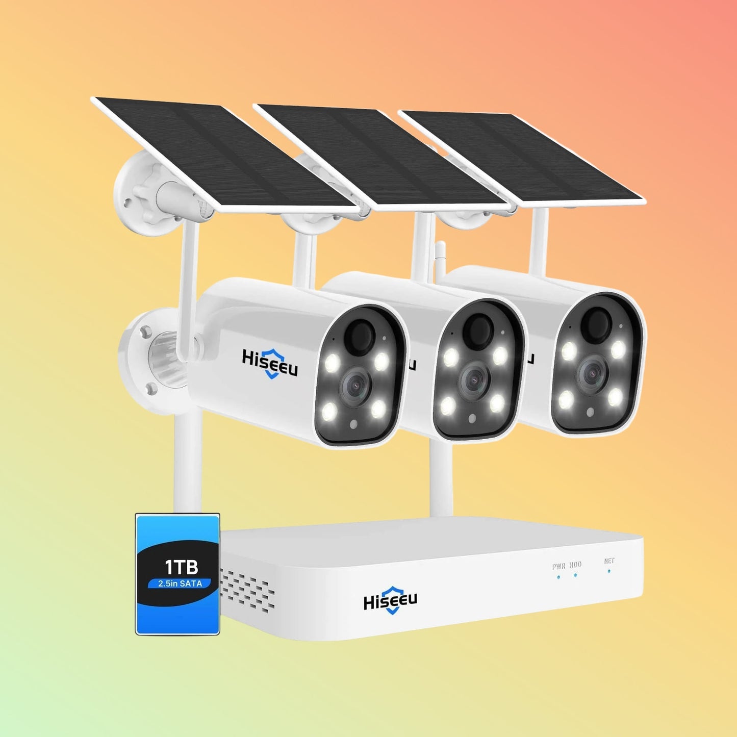Hiseeu 4MP Solar Wireless Security System – AI, 4K NVR, 1TB, 10CH - NEOTECH