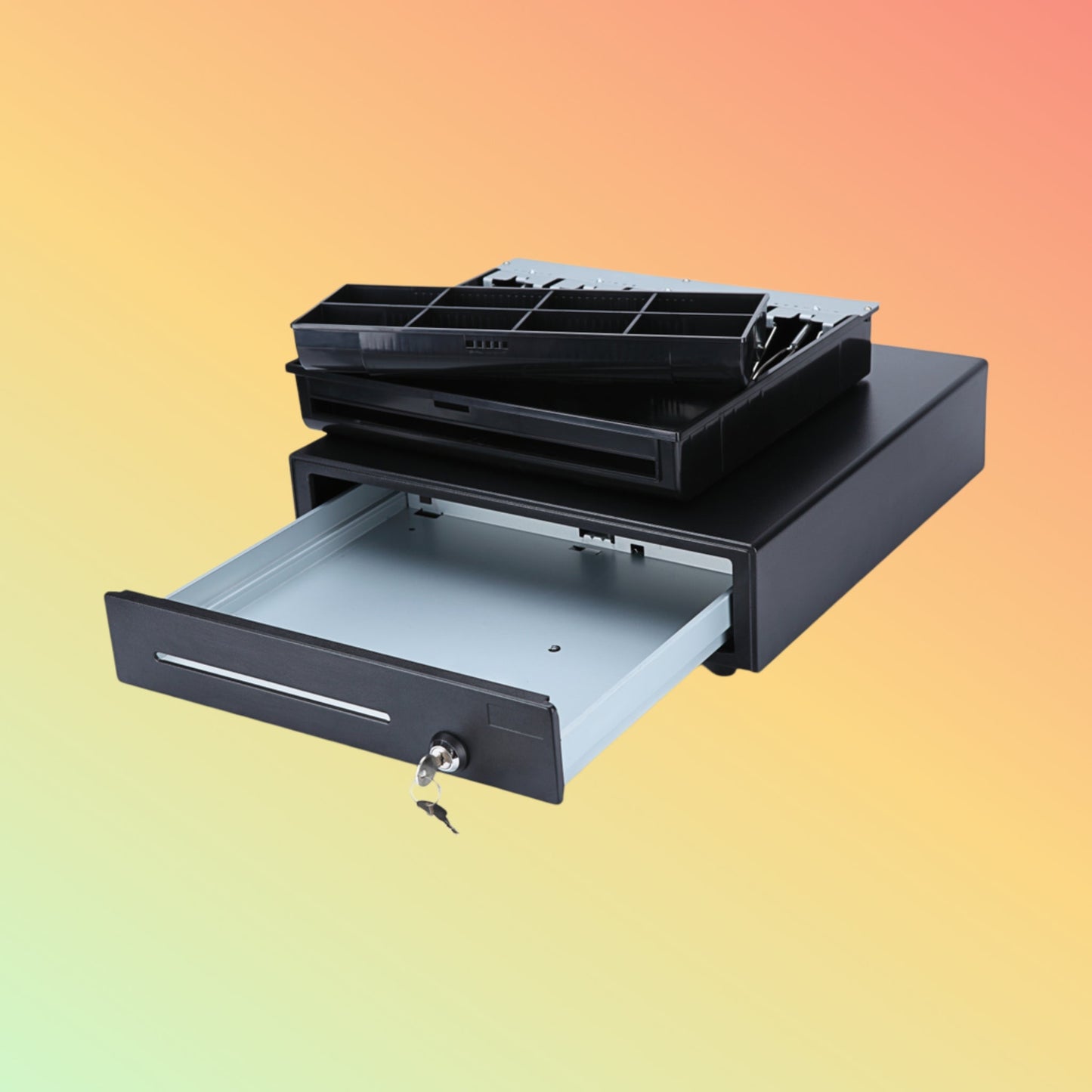 Ibocode Heavy - Duty Removable Money Box Bill Coin Tray Lock Storage Cash Register Drawer With Removable Tray, Compatible POS Printers Cash Box - NEOTECH