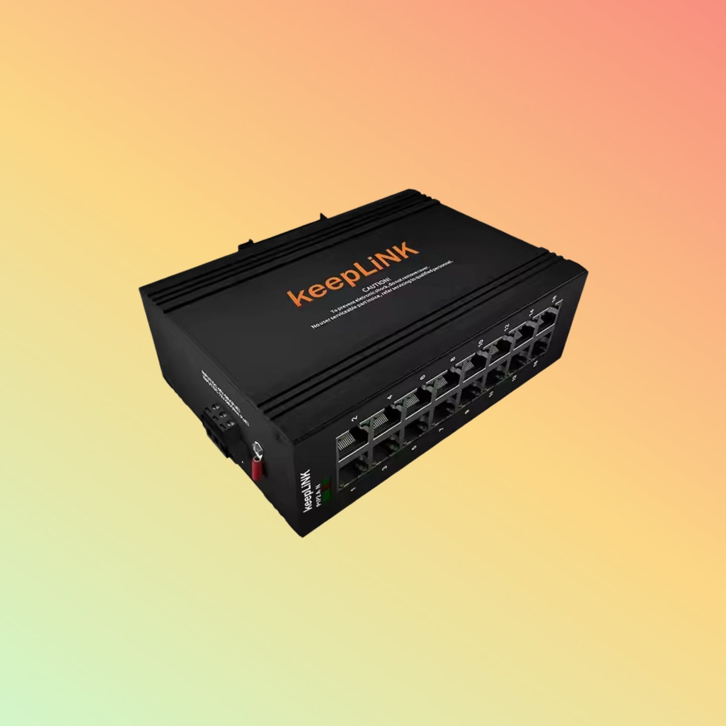 Industrial Grade Unmanaged 16 Ports Full Gigabit Switch Ethernet 12V/24V Outdoor DIN Rail - NEOTECH