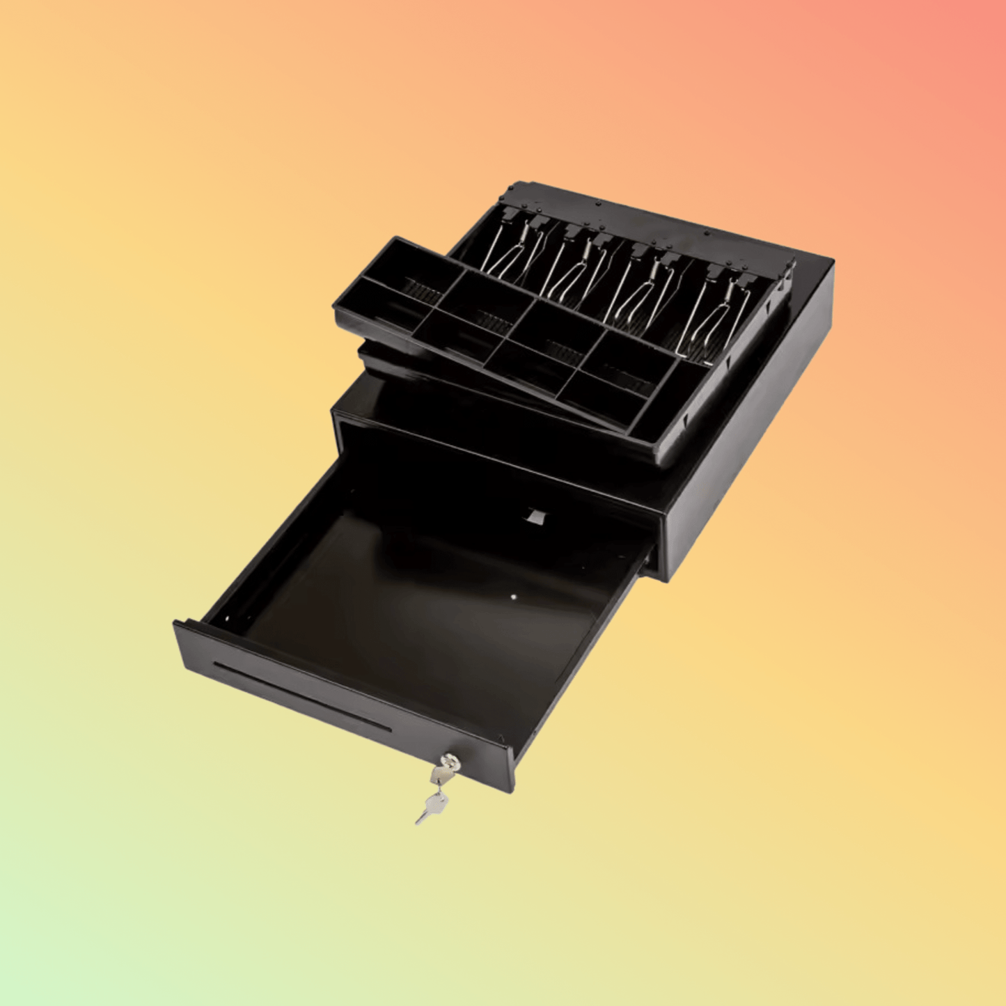 Kasrow Metal POS cash drawer, 4 - 8 bills, 5 - 8 coins, retail use - NEOTECH