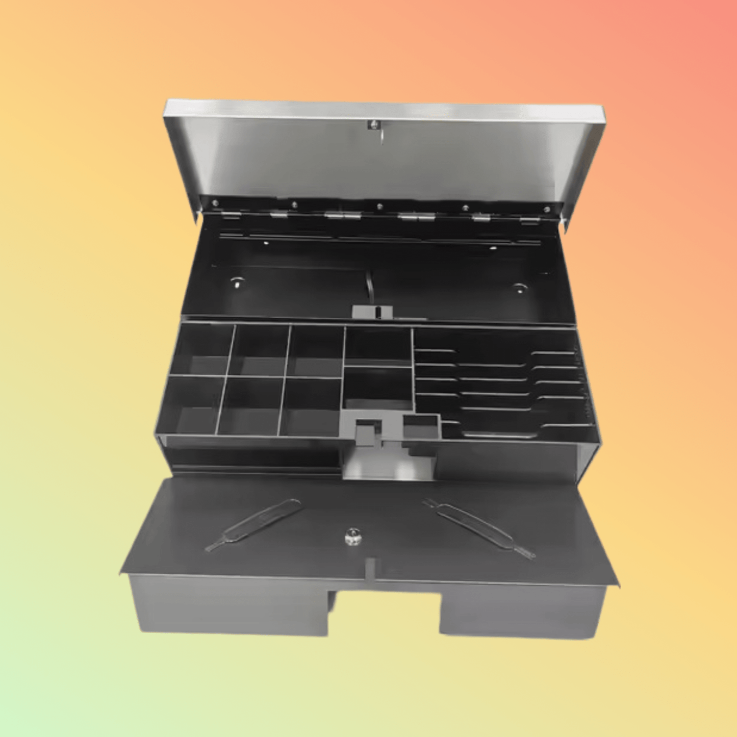 Kasrow Stainless steel flip - top cash drawer, micro switch - NEOTECH