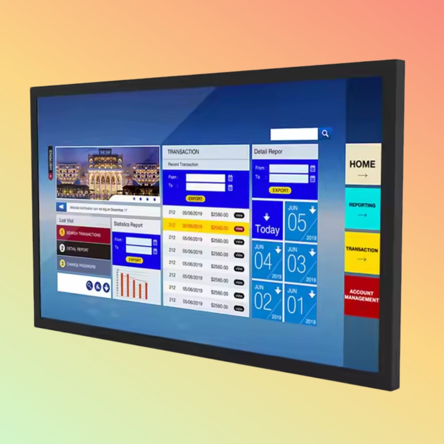 MAKEN 55 Inch Indoor Wall Mounted Touch Screen Computer 4K Lcd Advertising Display Digital Display Advertising - NEOTECH