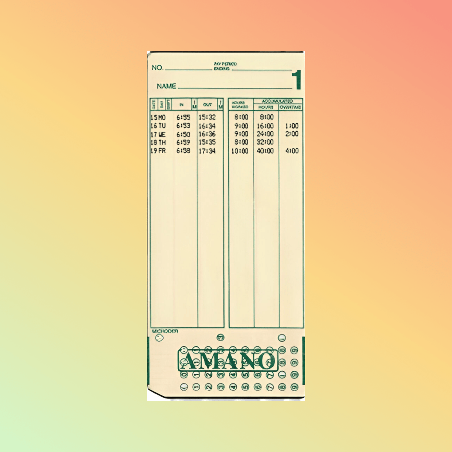 MJR 8000/8500 Time Cards - NEOTECH
