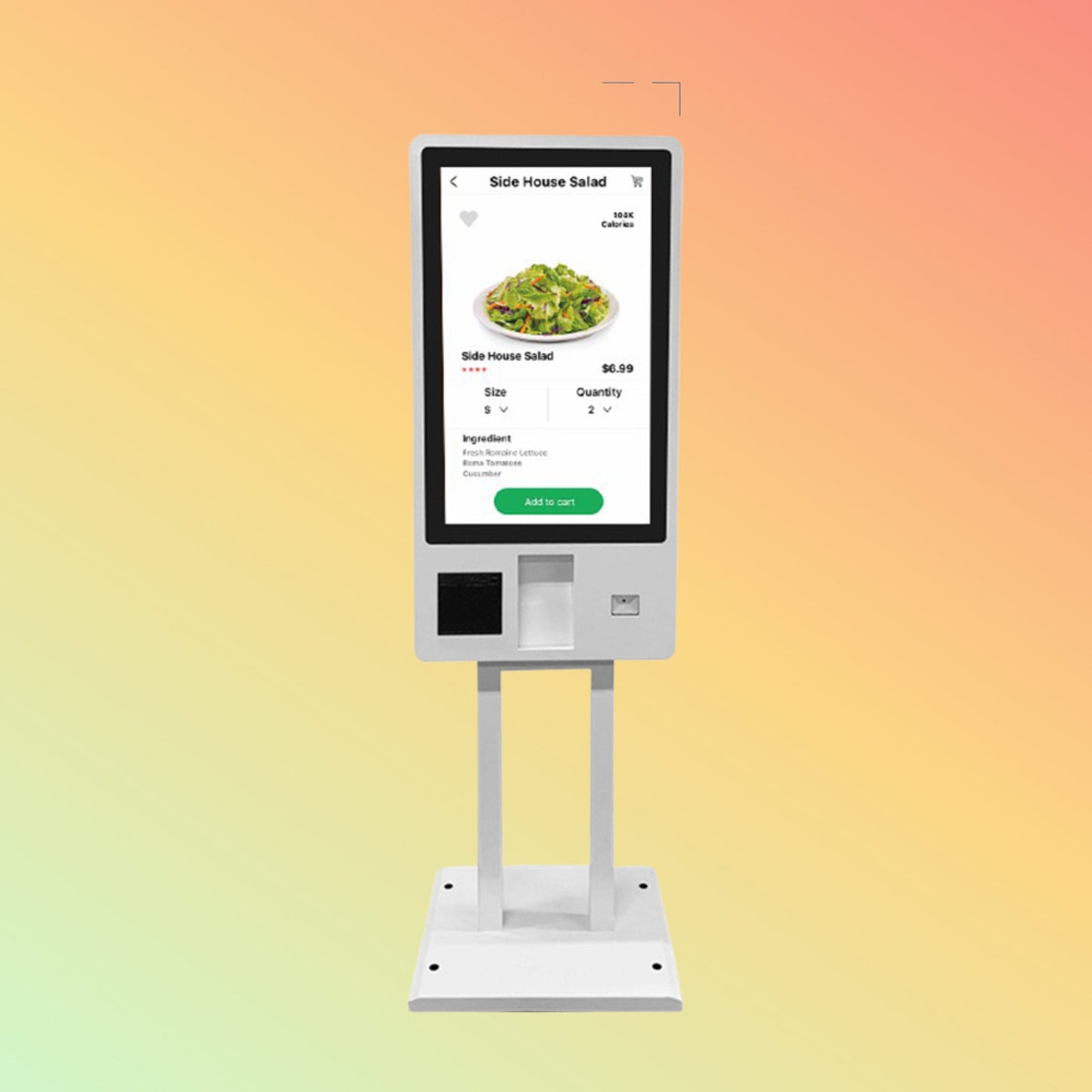 NP printers MS - S6 Customised wall mounted touch screen cashier kiosk - NEOTECH