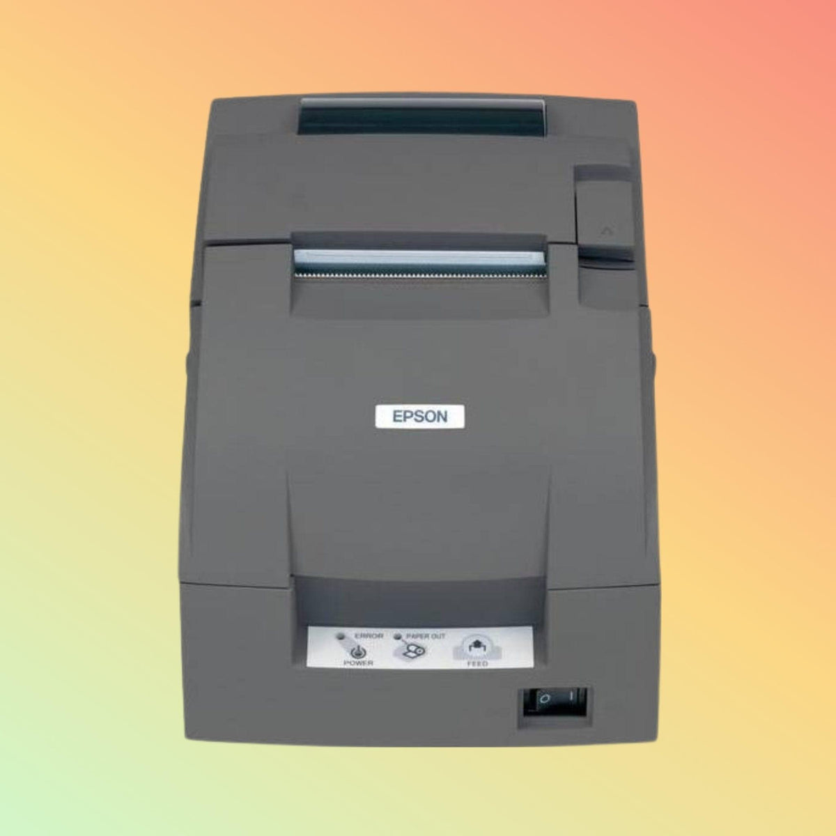 Close-up of the Epson TM-U220B auto-cutter feature.