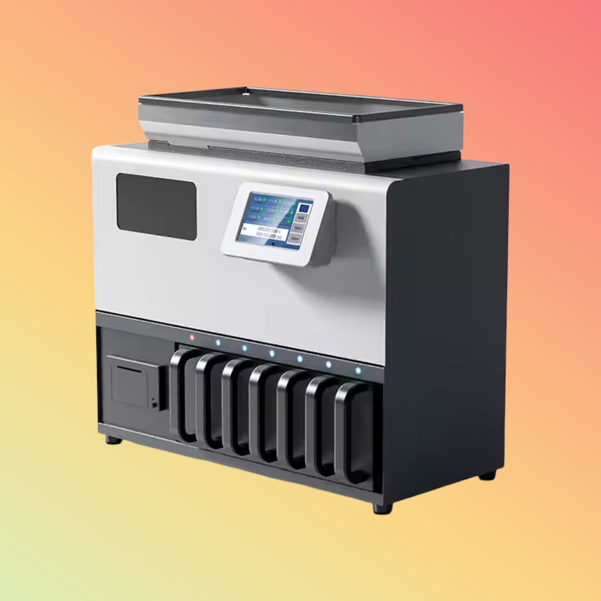 UN - 161S High - Speed 6+1 Bank Coin Counting Machine 600 Coins/Min Sorter Coin Sorting Machine with Touch Screen - NEOTECH