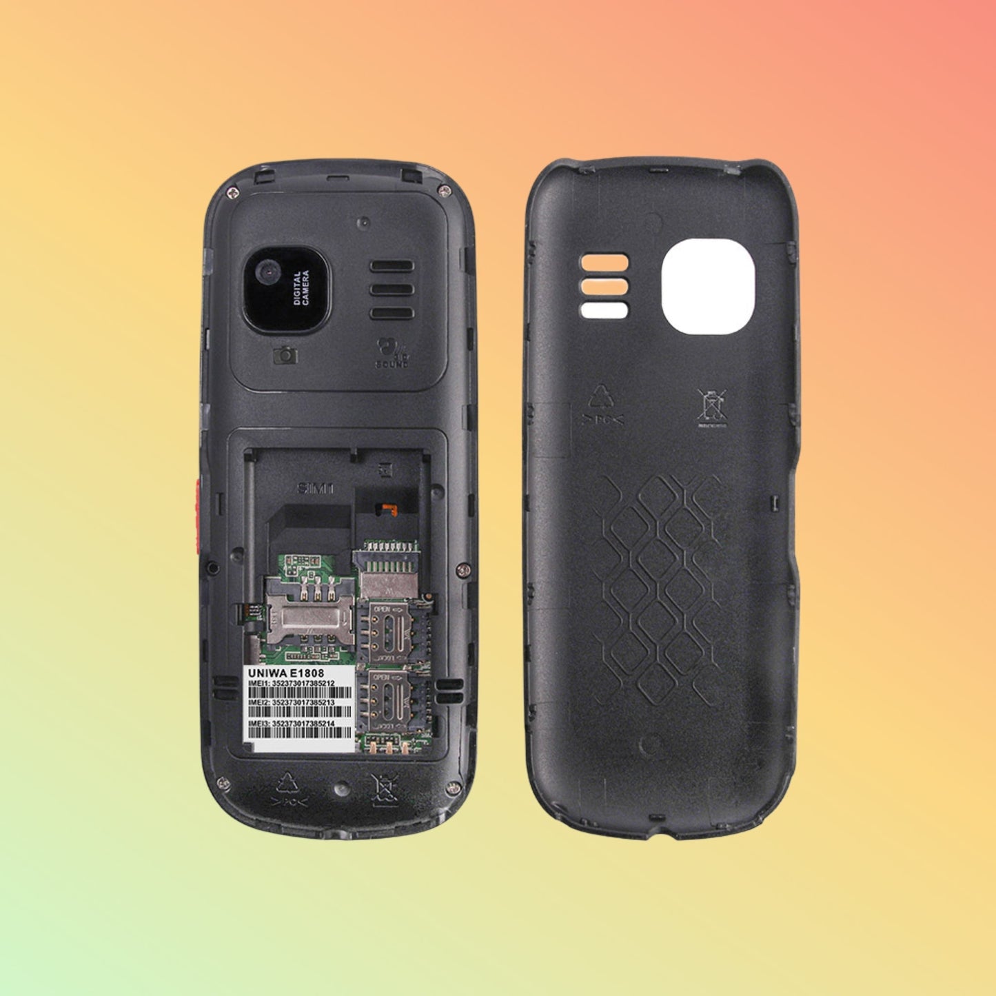 Uniwa E1808 GSM Keypad Design Triple Standby 3 SIM Card Mobile Phone - NEOTECH
