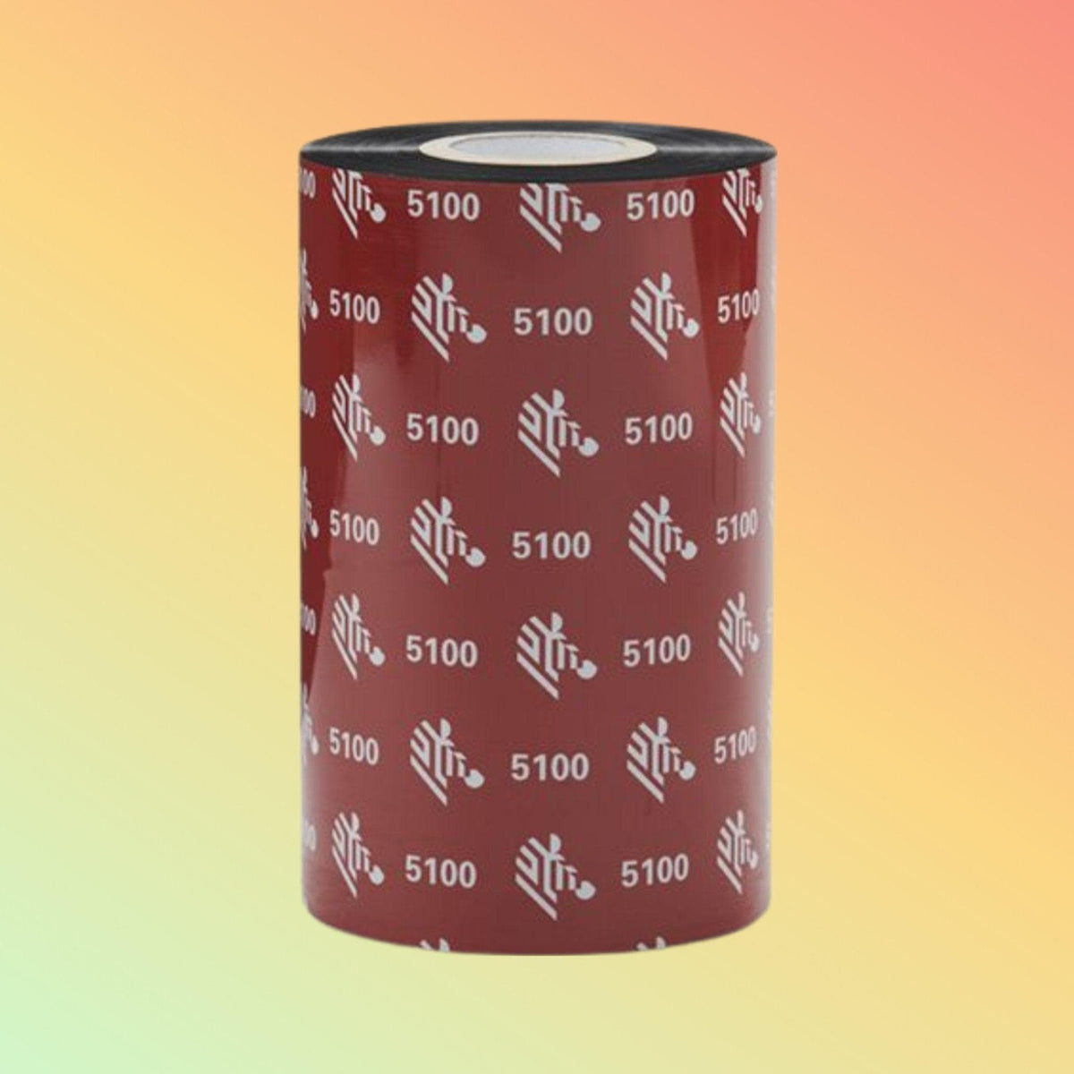 "Zebra 5100 Resin Ribbon roll designed for industrial-grade durability."