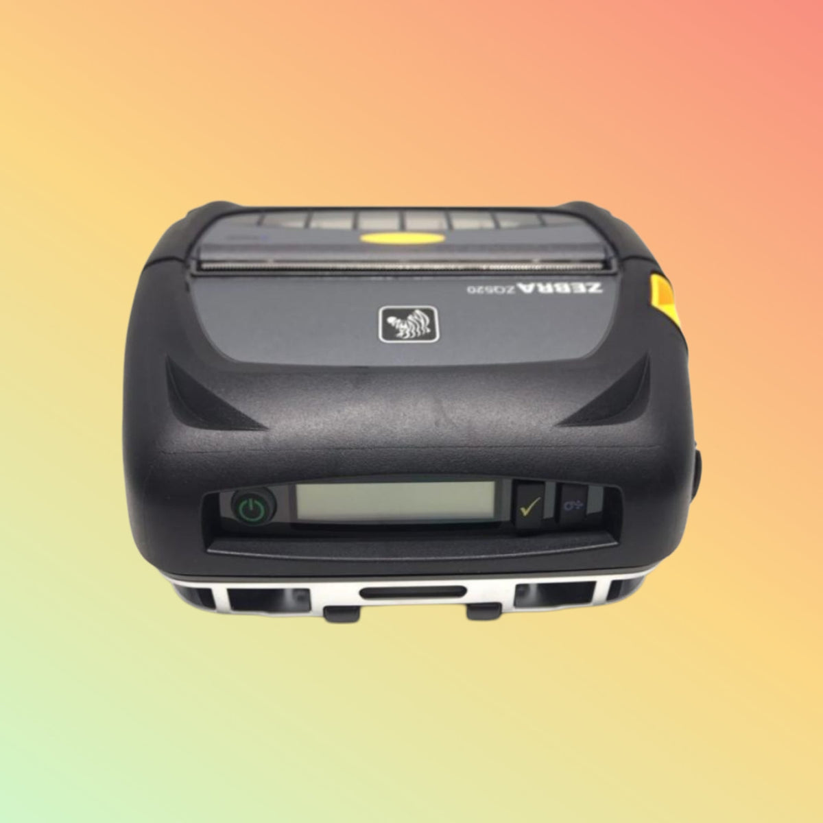 Zebra ZQ521 Side View with Battery and Media Roll