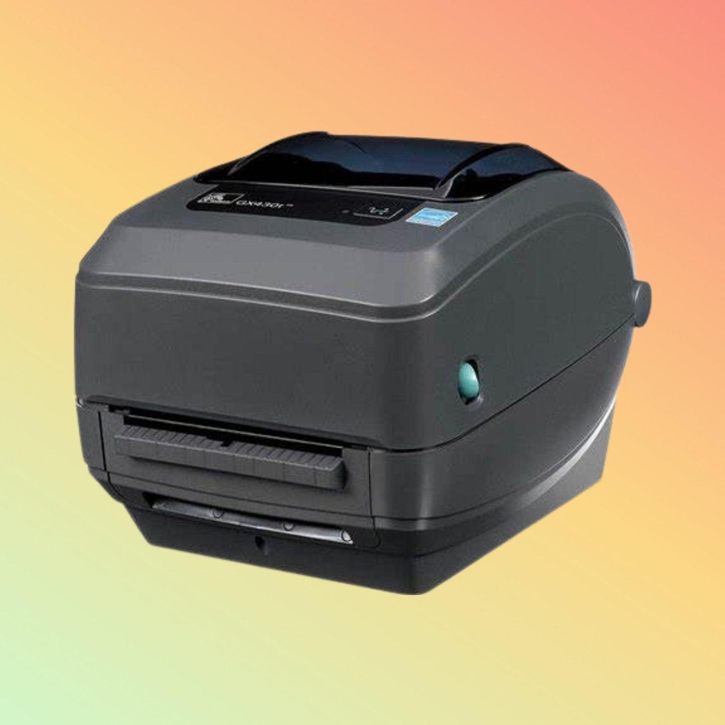High-resolution 300 dpi barcode label printed by GX430T