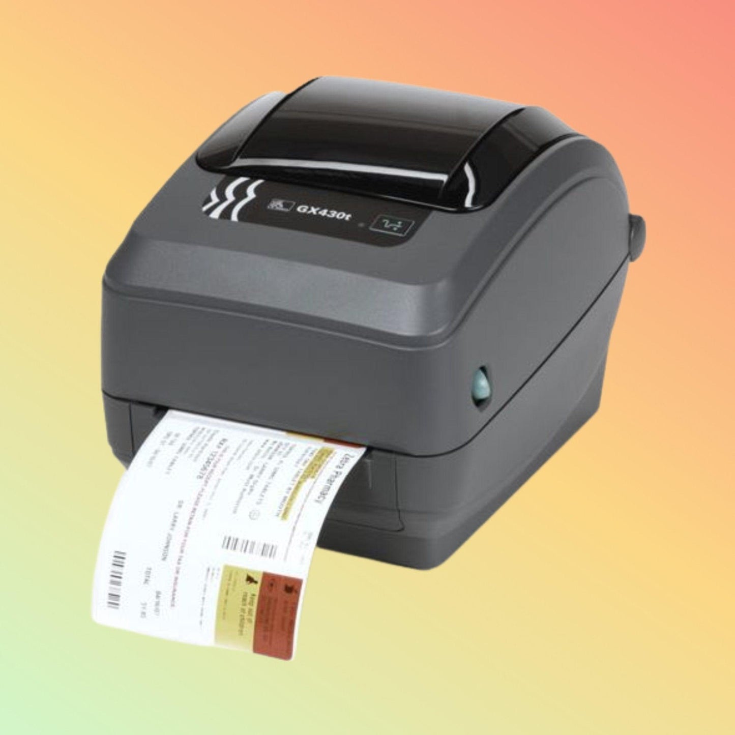 User loading labels into Zebra GX430T printer