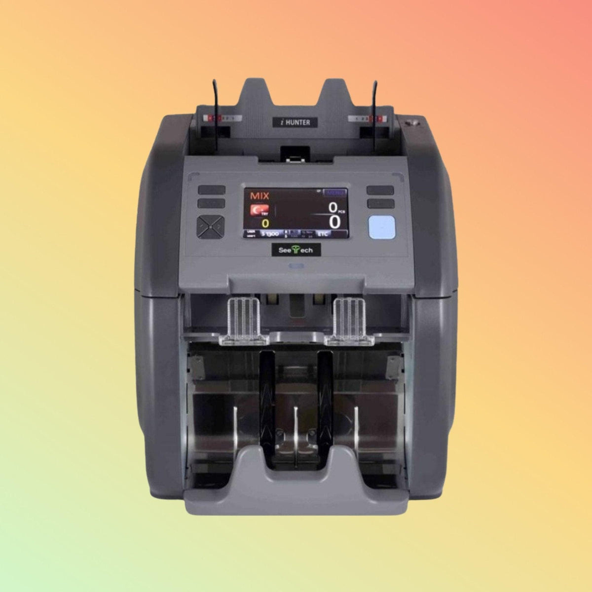 "Robust Hitachi cash sorter with counterfeit detection and multi-mode currency handling, ideal for banks and retail."