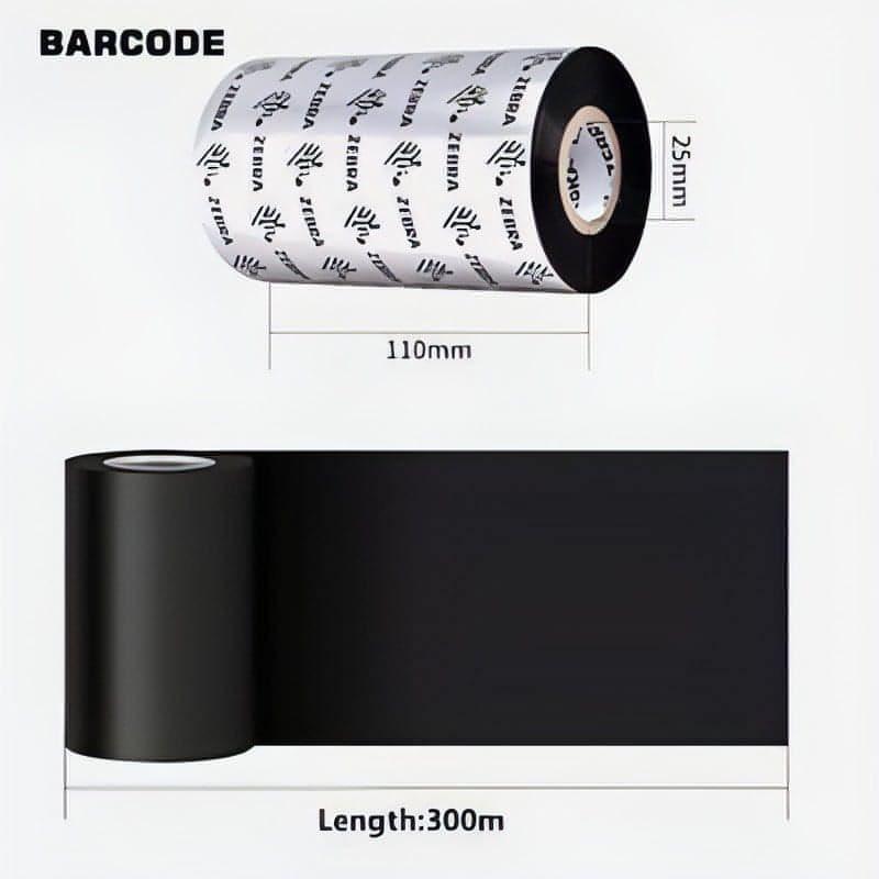 "Close-up of Zebra 1600BK Wax Ribbon’s advanced wax coating."