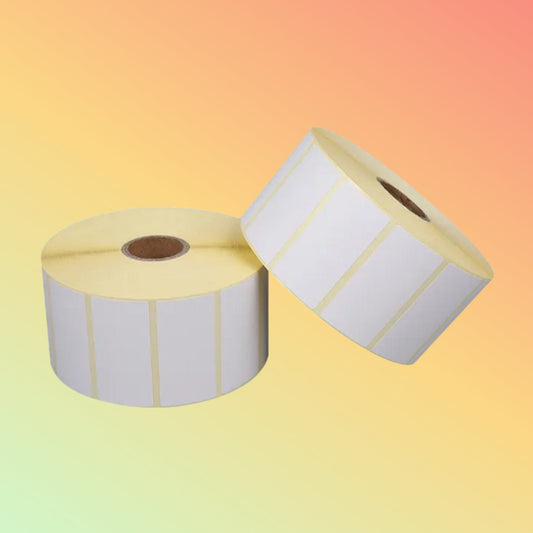 Close-up of Adhesive-Backed Barcode Label Texture