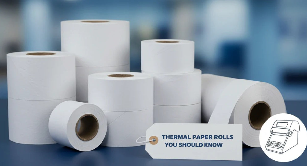 Thermal receipt rolls in UAE for POS billing, retail and restaurant use with 80mm and 57mm paper sizes