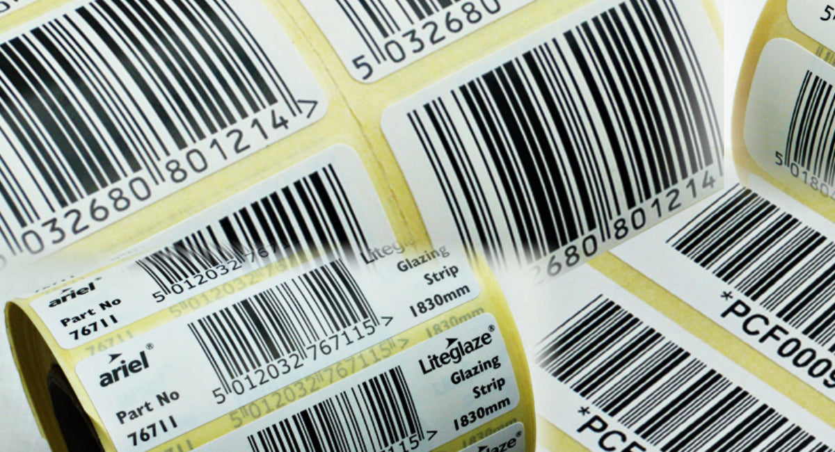 Barcode labels in UAE for shipping, retail and warehouse use with thermal and synthetic label options