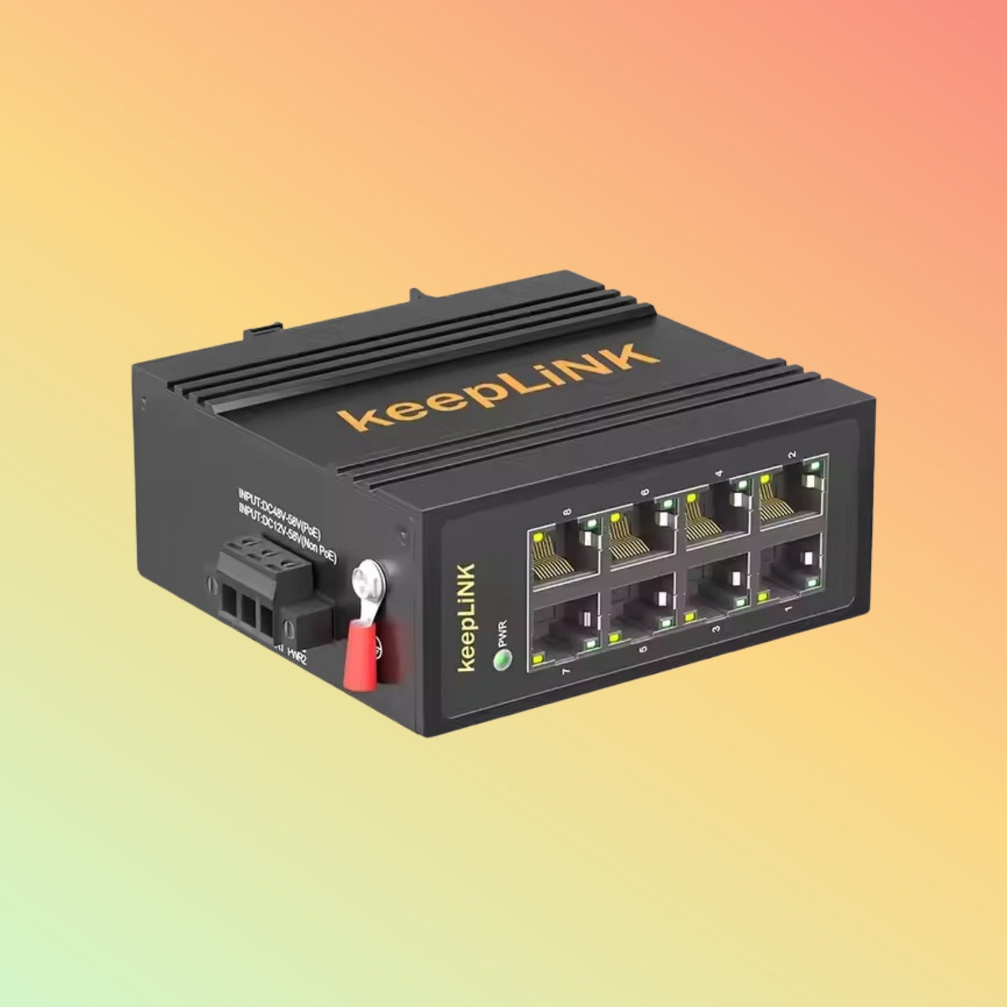 10/100Mbps Unmanaged Mini 8 Port Industrial Switch Outdoor DIN Rail for Automation & Factory - NEOTECH