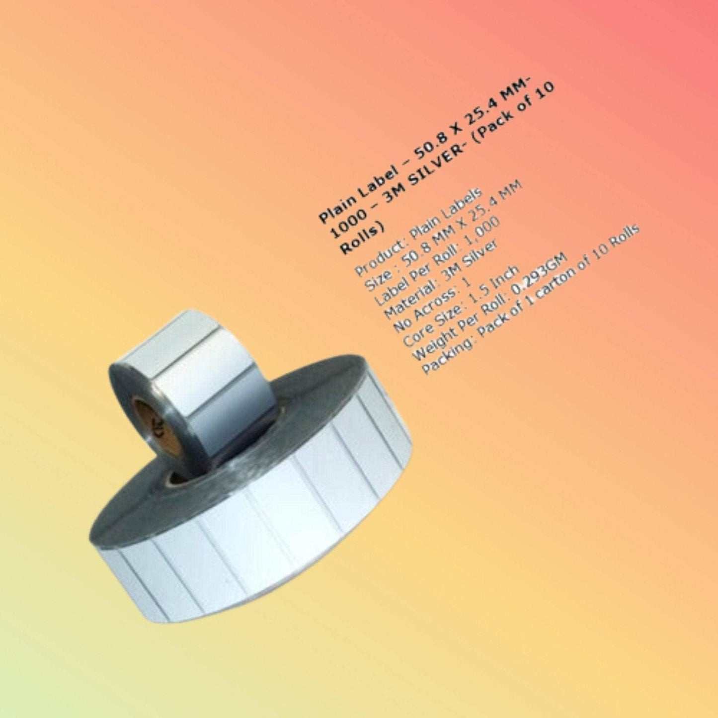 3M Silver Asset Labels - Pack of 10 Rolls (50x25mm) - NEOTECH