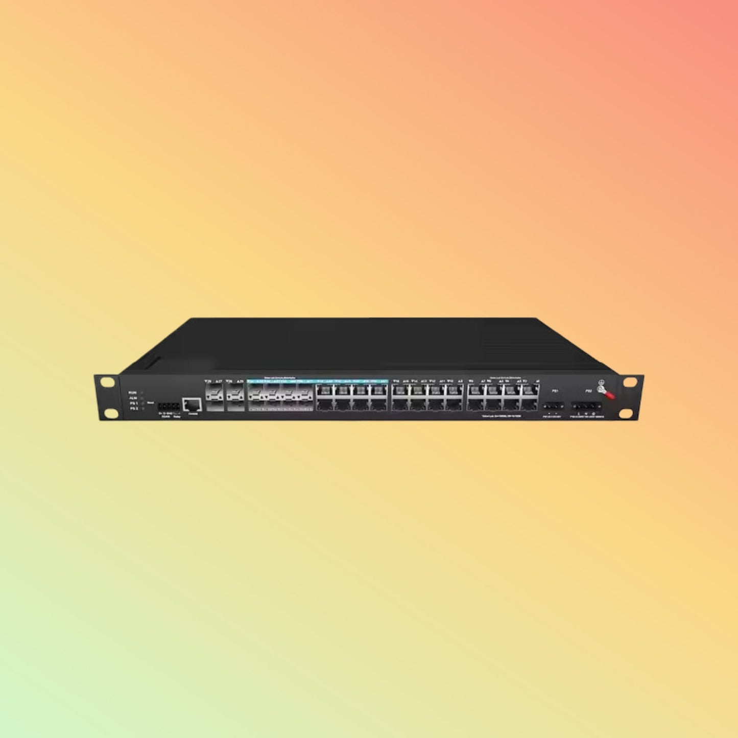 4 10Gb Fiber Optic to Ethernet 32 Port Industrial Grade IP40 Aggregation Switch - NEOTECH