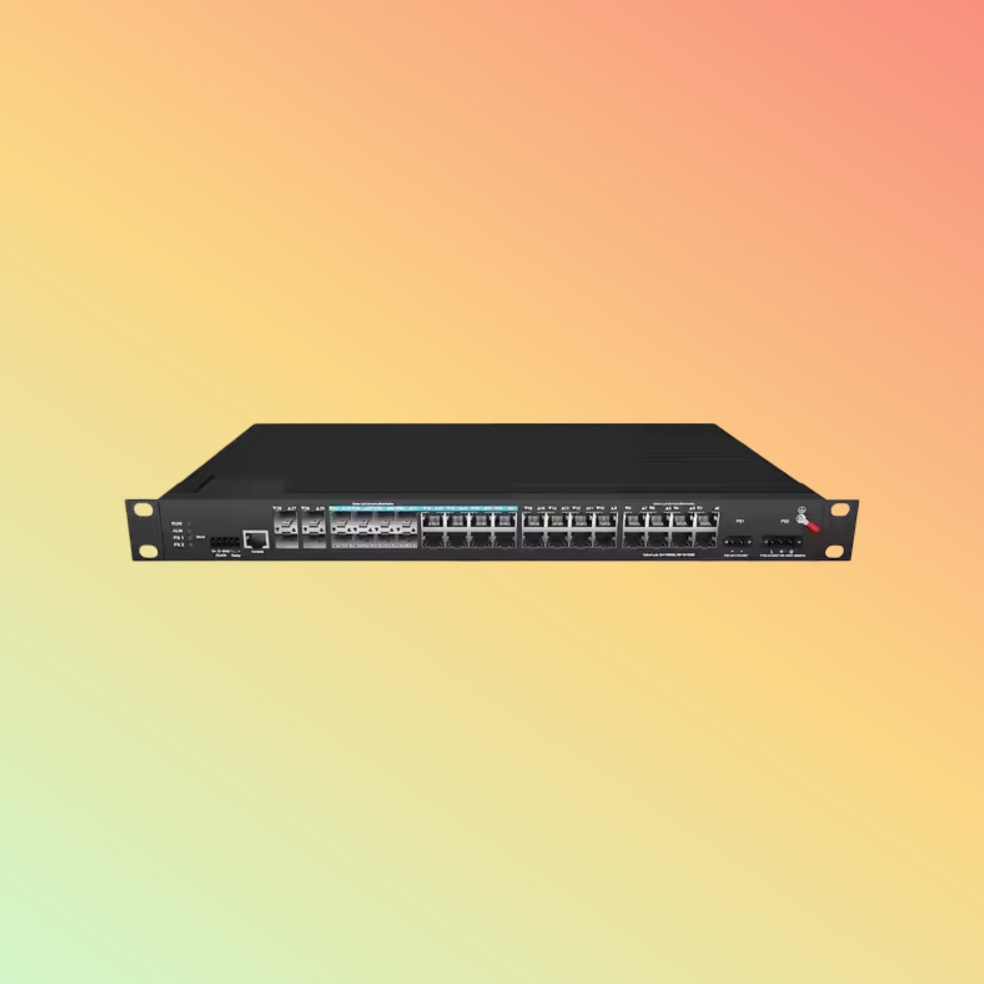 4 10Gb Fiber Optic to Ethernet 32 Port Industrial Grade IP40 Aggregation Switch - NEOTECH