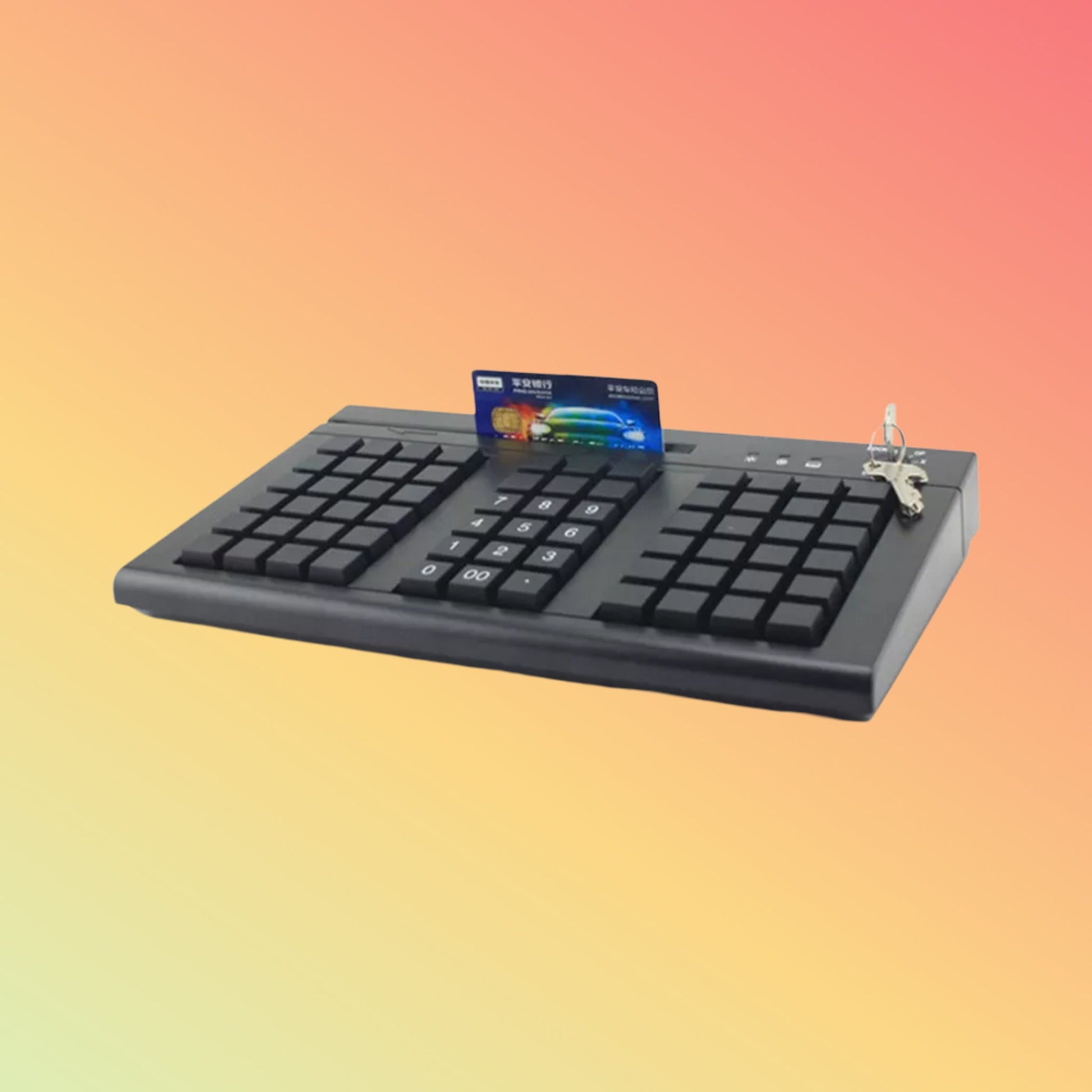 66 Keys POS Programmable Keyboard USB PS/2 Interface with MSR KB66M - NEOTECH