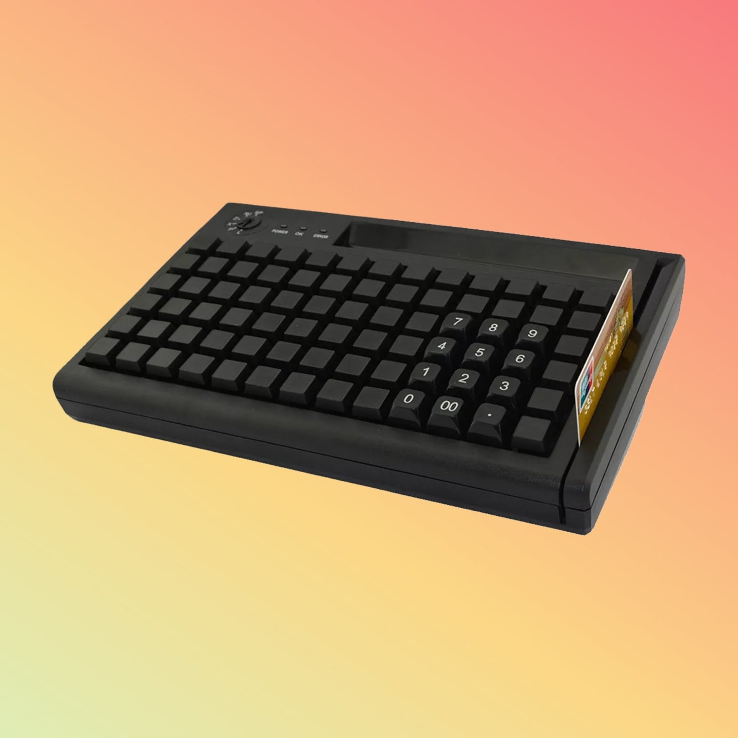 78Keys USB PS/2 Programming POS Keyboard With Magnetic Stripe Card Reader KB78M - S - NEOTECH