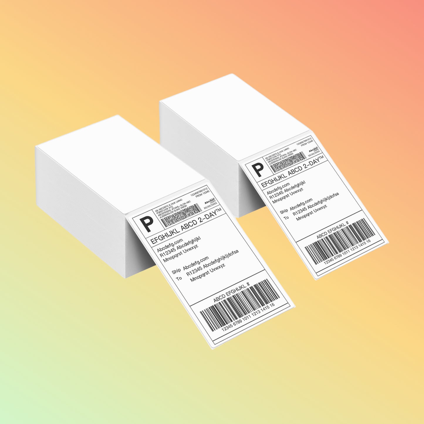 “Strong adhesive direct thermal shipping labels on package”