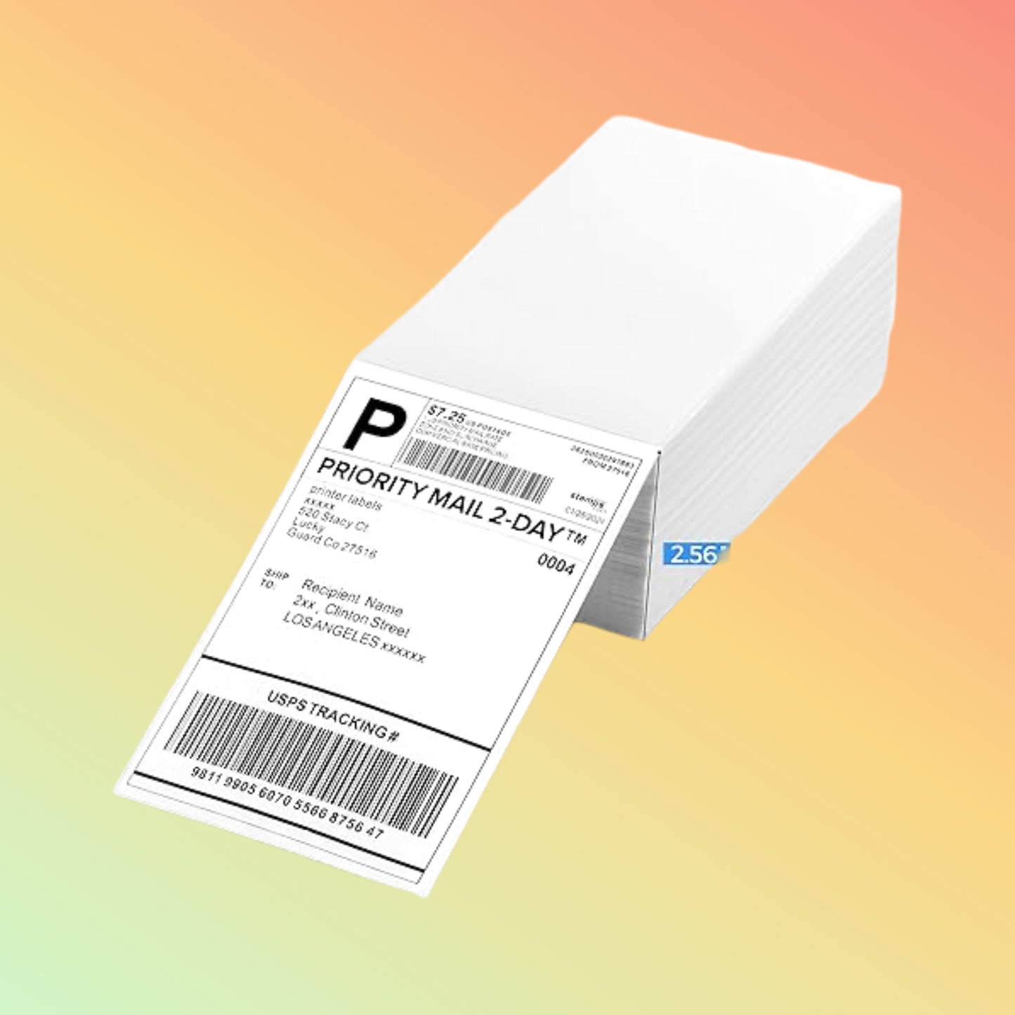 “Fanfold thermal labels stack for barcode printing”