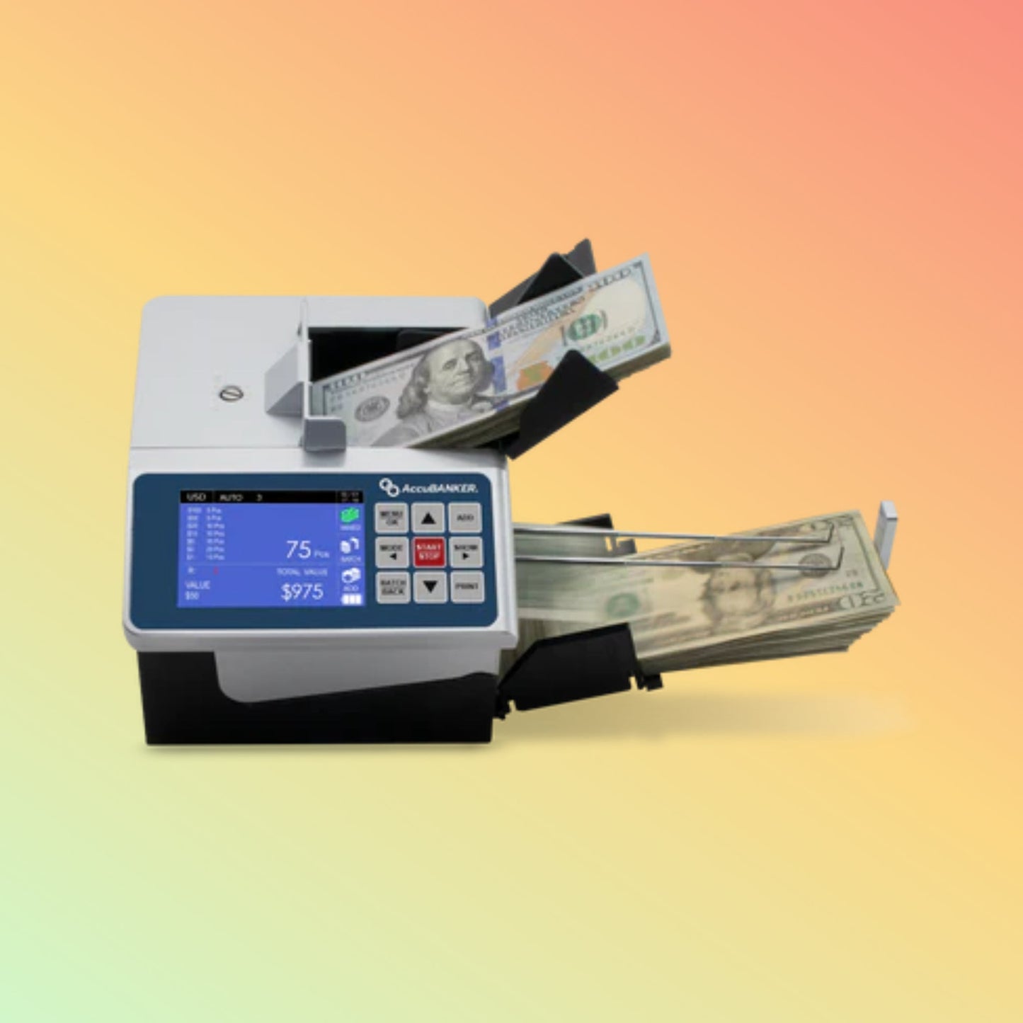 AccuBANKER D700 Duo Automatic Value and Counterfeit Bill Detector - NEOTECH