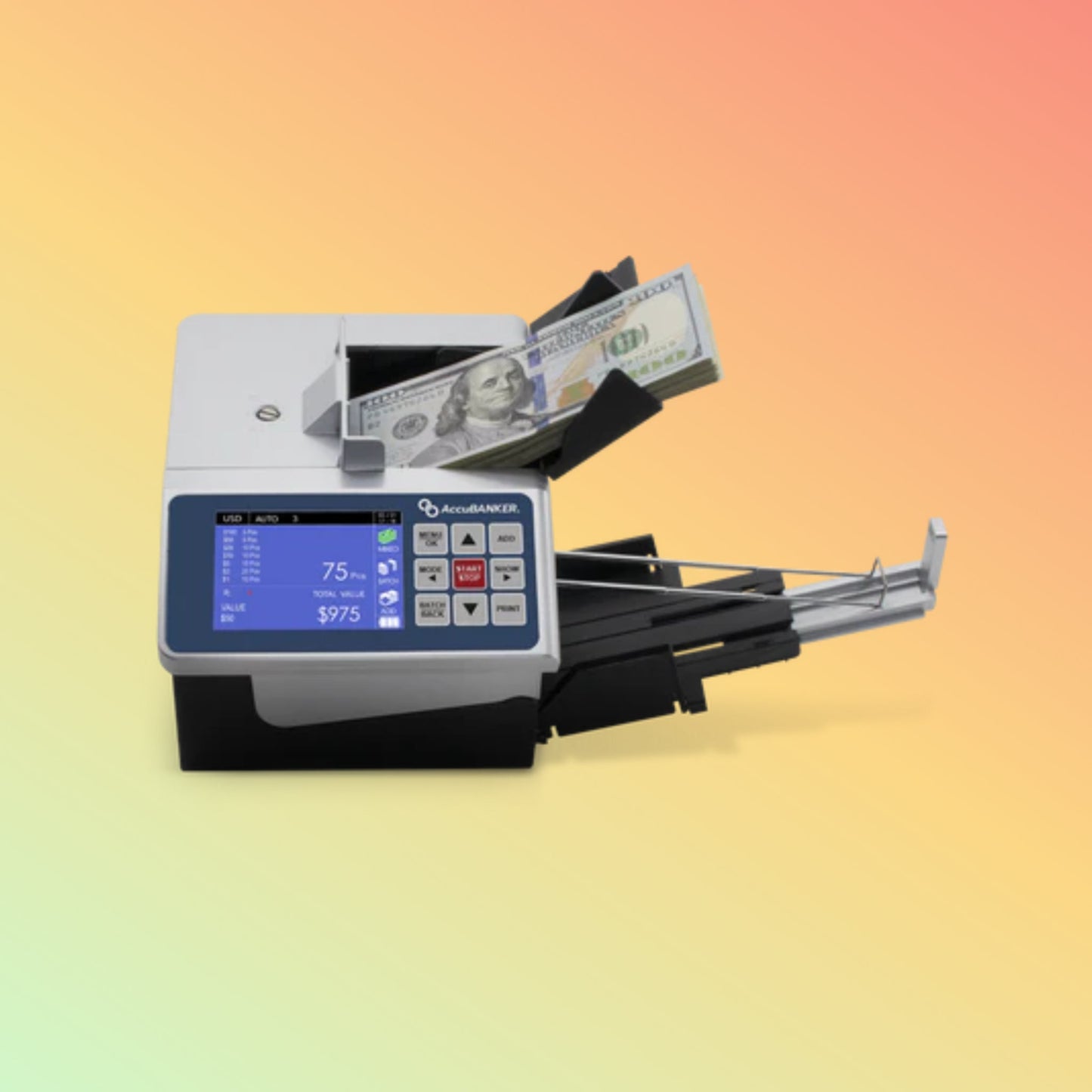 AccuBANKER D700 Duo Automatic Value and Counterfeit Bill Detector - NEOTECH