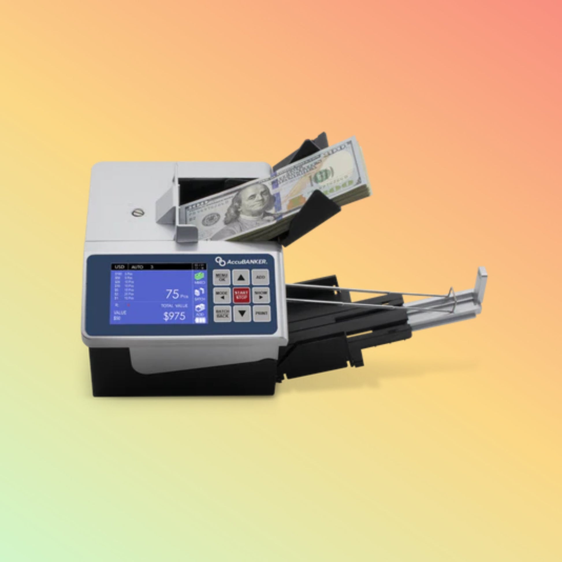 AccuBANKER D700 Duo Automatic Value and Counterfeit Bill Detector - NEOTECH