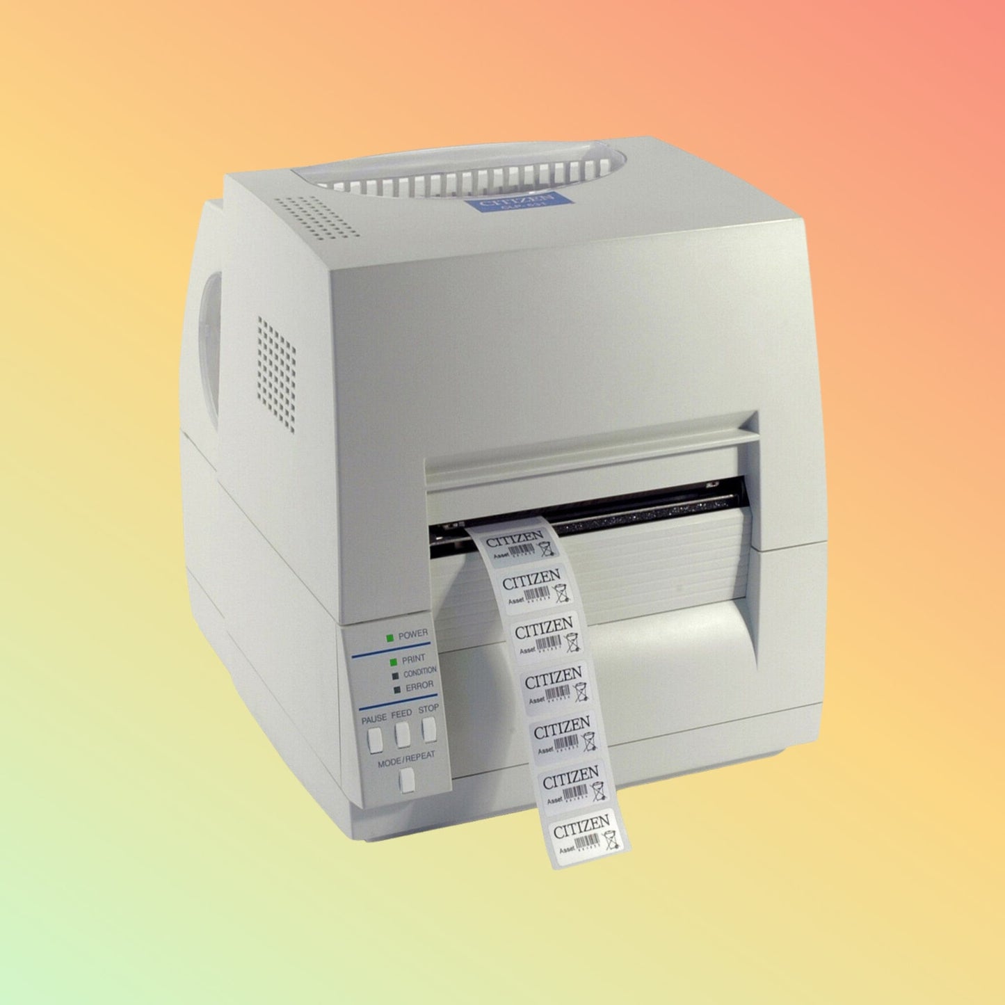 "Citizen CL-S621 Barcode Printer with a sleek and robust design."