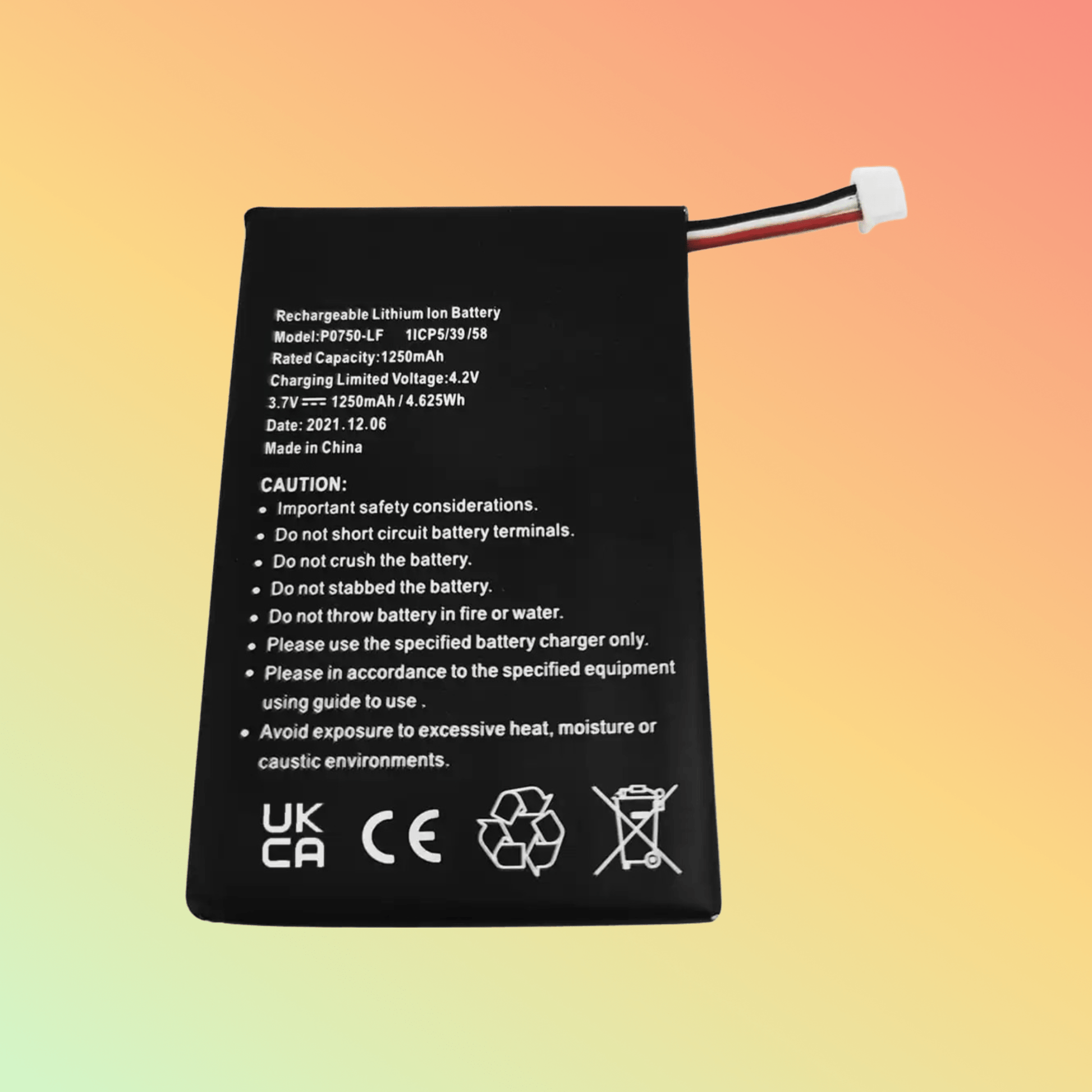 BATTEREA Battery replacement for Ingenico Link2500 Link 250 3.7V 1250mAh replace for P0750 - LF - NEOTECH