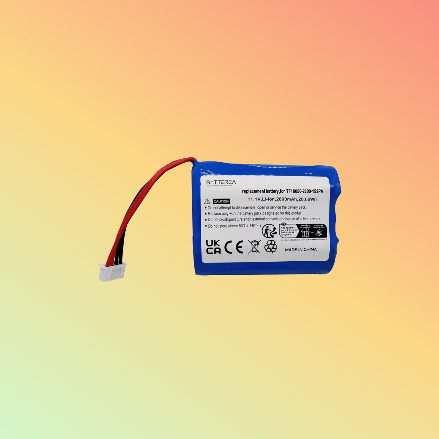 Batterea battery replacement for Marshall Kilburn, replaces TF18650 - 2200 - 1S4PA,14.4V 2600mAh, Li - ion - NEOTECH