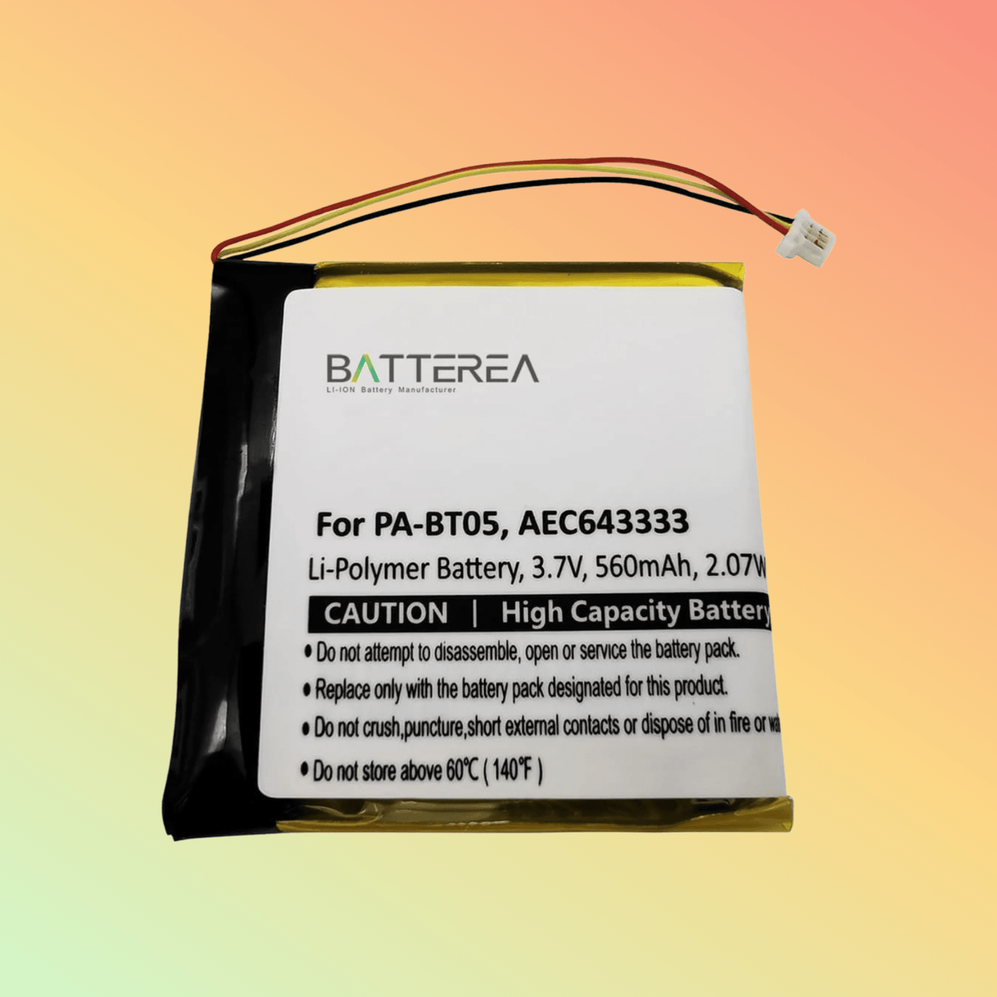 Batterea Wholesale wireless headset battery replacement for Beats Studio 2.0 replaces PA - BT05, AEC643333 Li - Polymer 3.7V 560mAh - NEOTECH