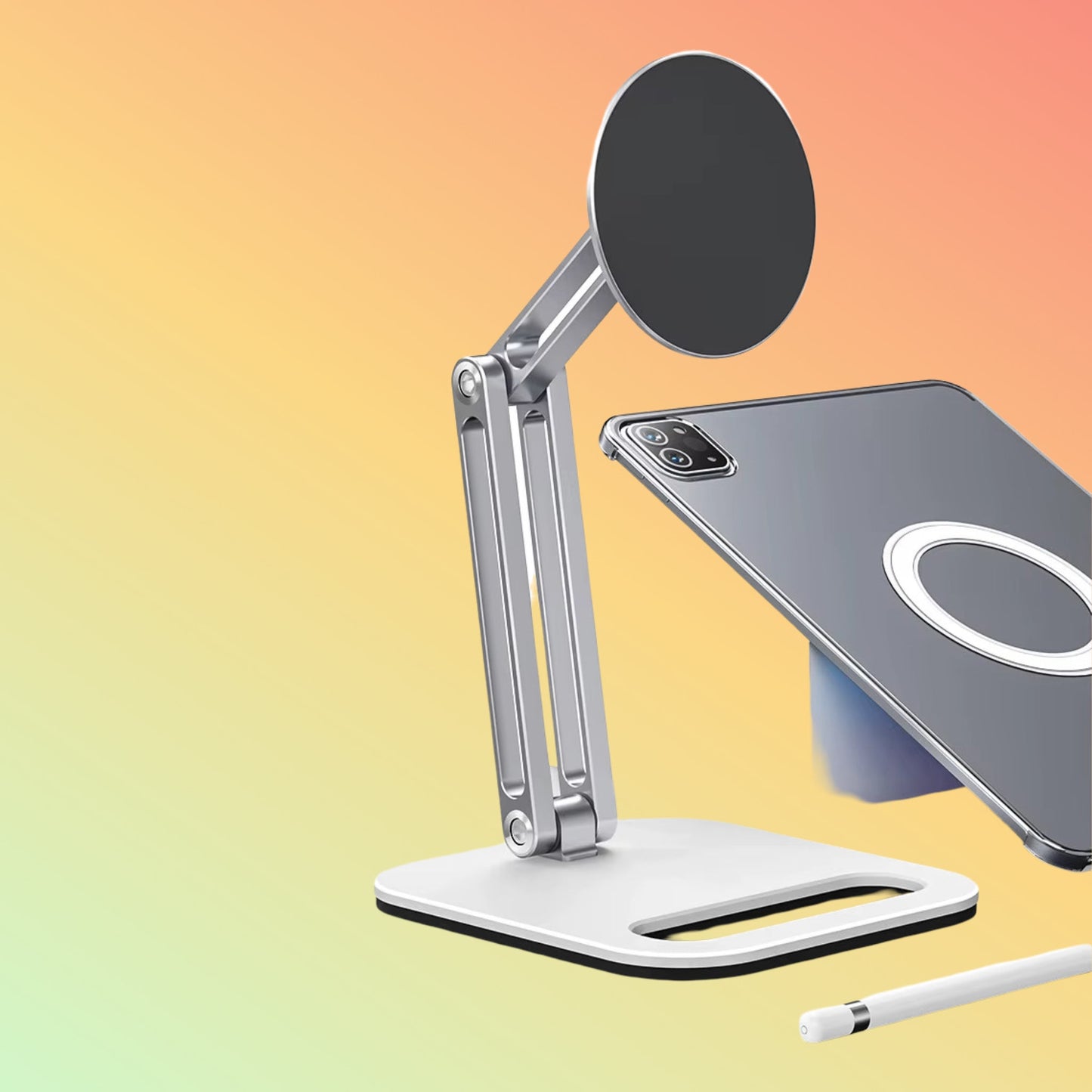 C47 Foldable Magnetic Tablet Stand – 360° Aluminum Base - NEOTECH
