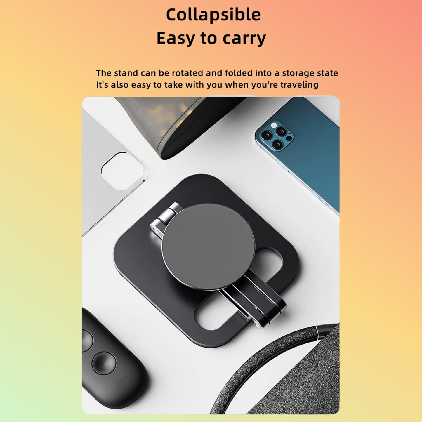 C47 Foldable Magnetic Tablet Stand – 360° Aluminum Base - NEOTECH