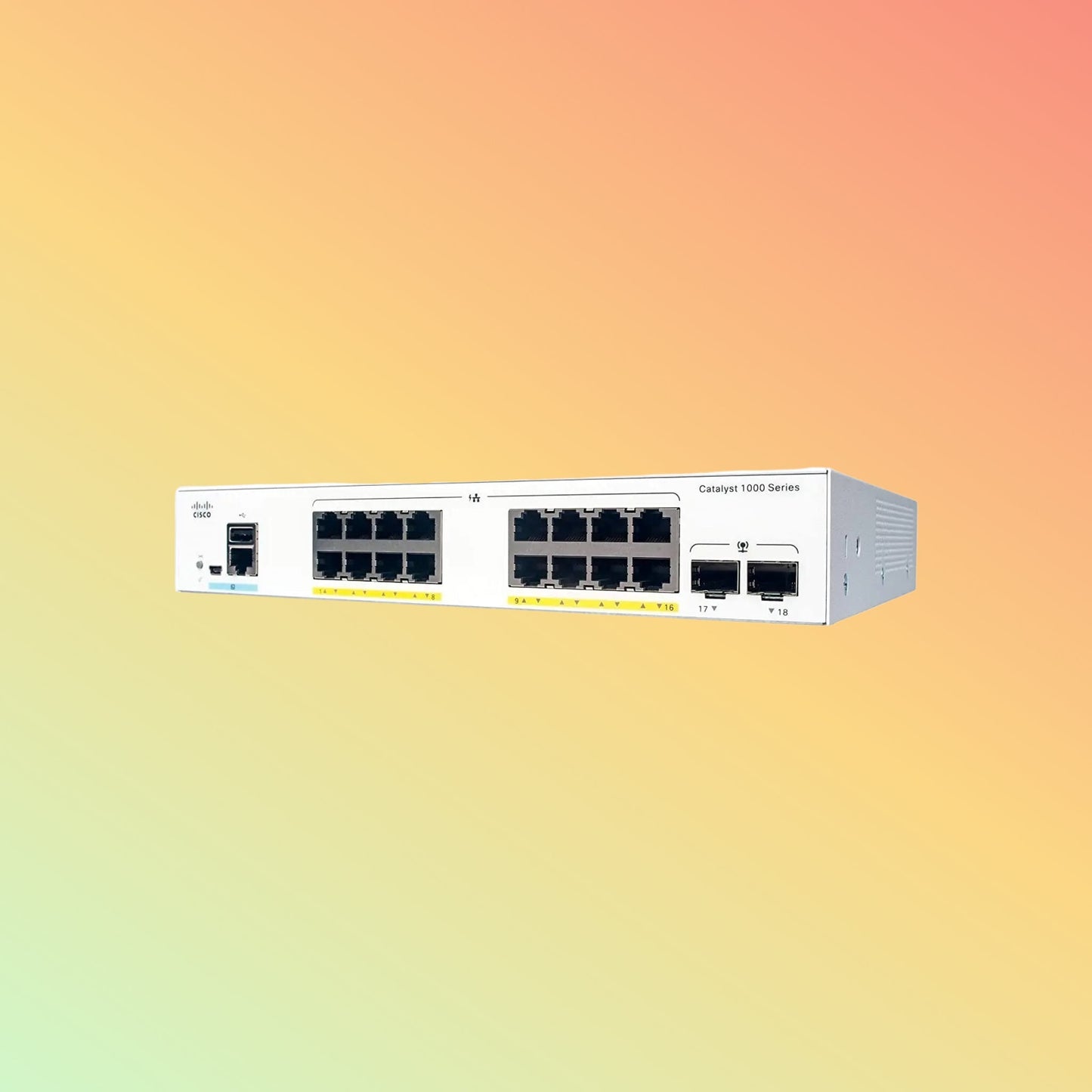 Cisco Catalyst 1000 – 36Gbps, 26.78Mpps, 16 PoE+ RJ45, 2 SFP Uplinks - NEOTECH