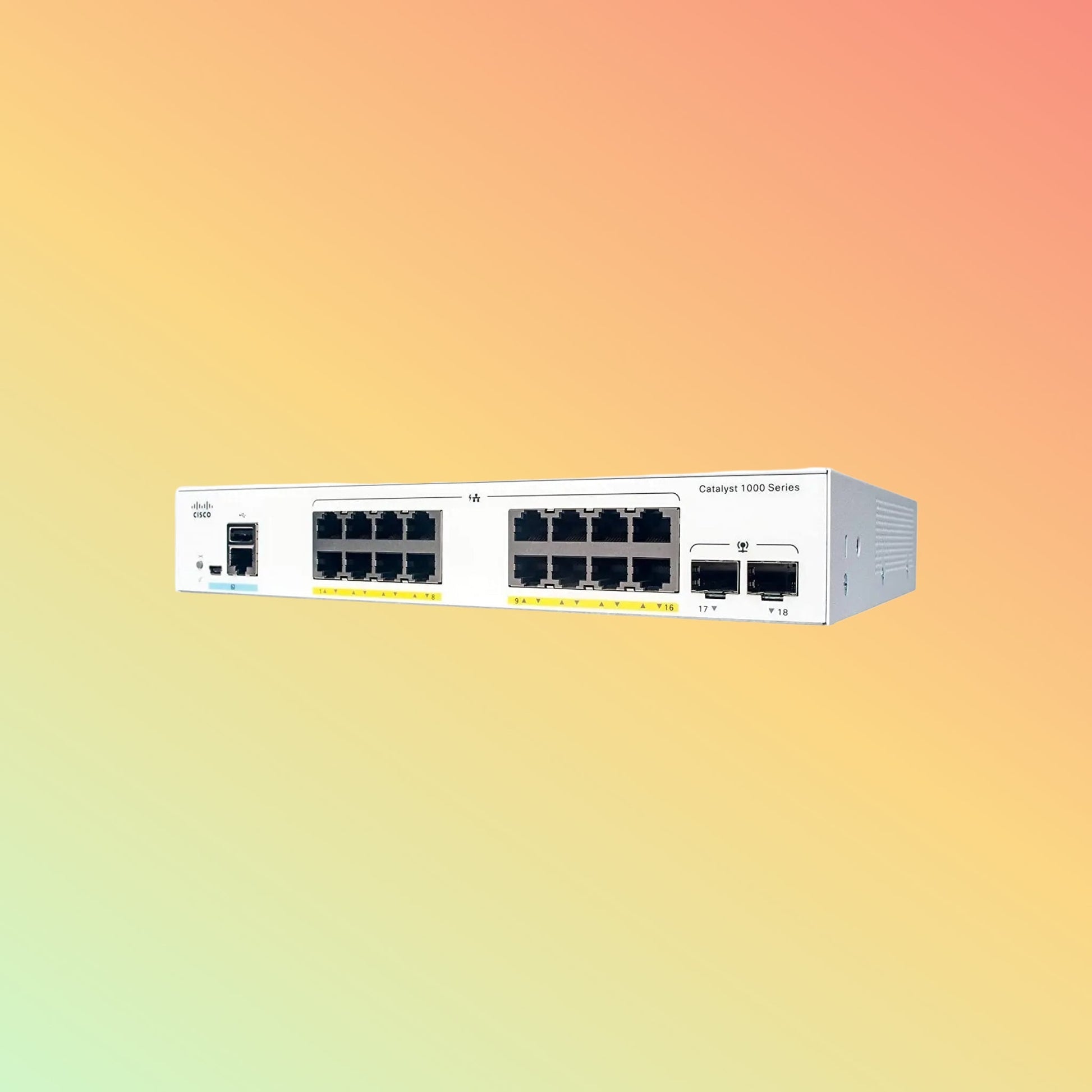 Cisco Catalyst 1000 – 36Gbps, 26.78Mpps, 16 PoE+ RJ45, 2 SFP Uplinks - NEOTECH