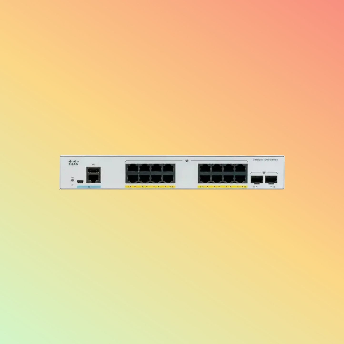 CISCO Catalyst C1000 – 36Gbps, 16xPoE+ RJ45, 2xSFP, 120W - NEOTECH