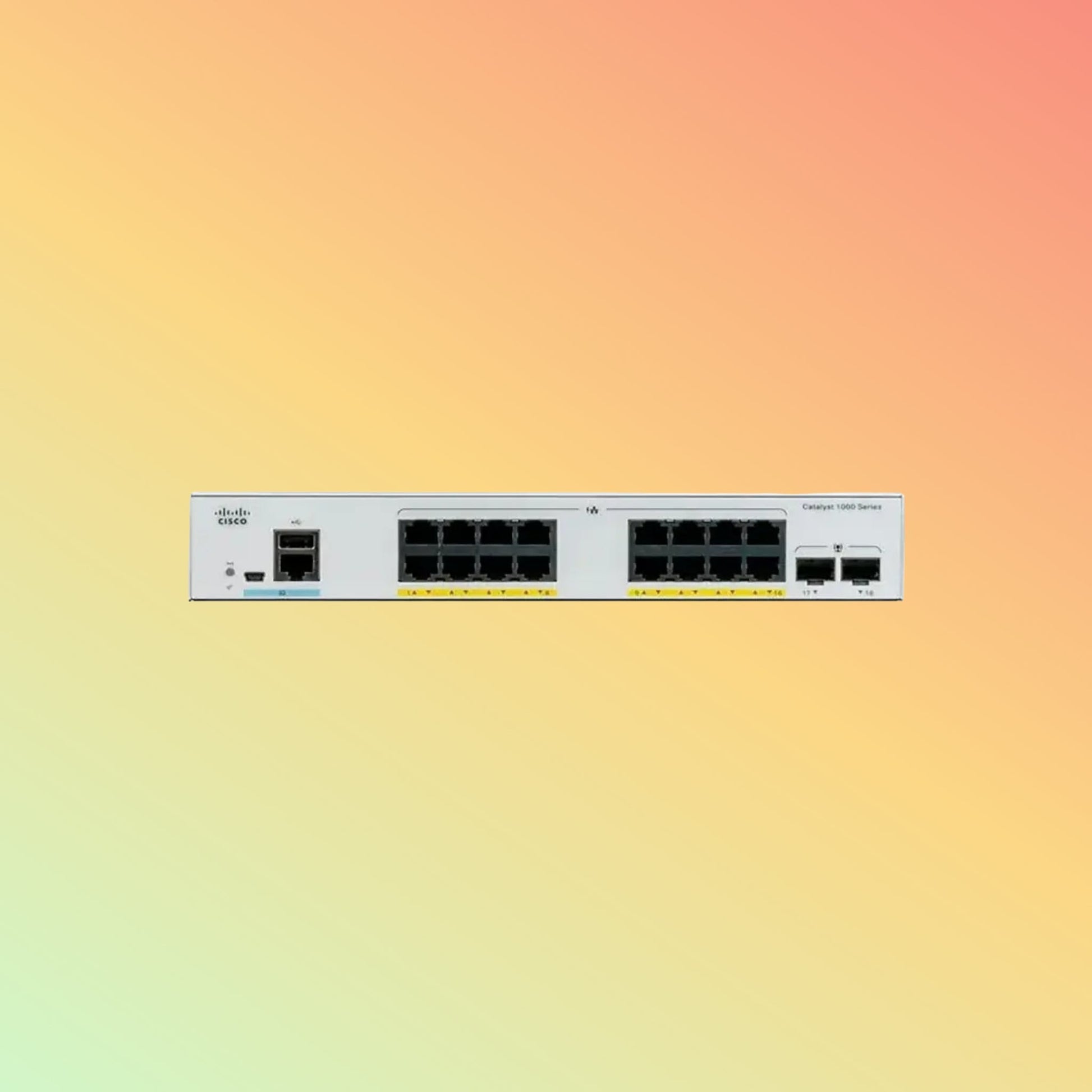 CISCO Catalyst C1000 – 36Gbps, 16xPoE+ RJ45, 2xSFP, 120W - NEOTECH